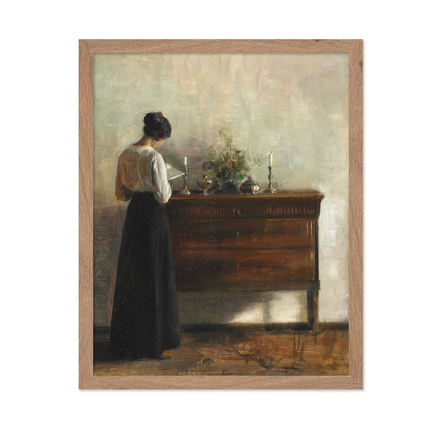 Carl Vilhelm Holsoe - Interior with the Artist's Wife