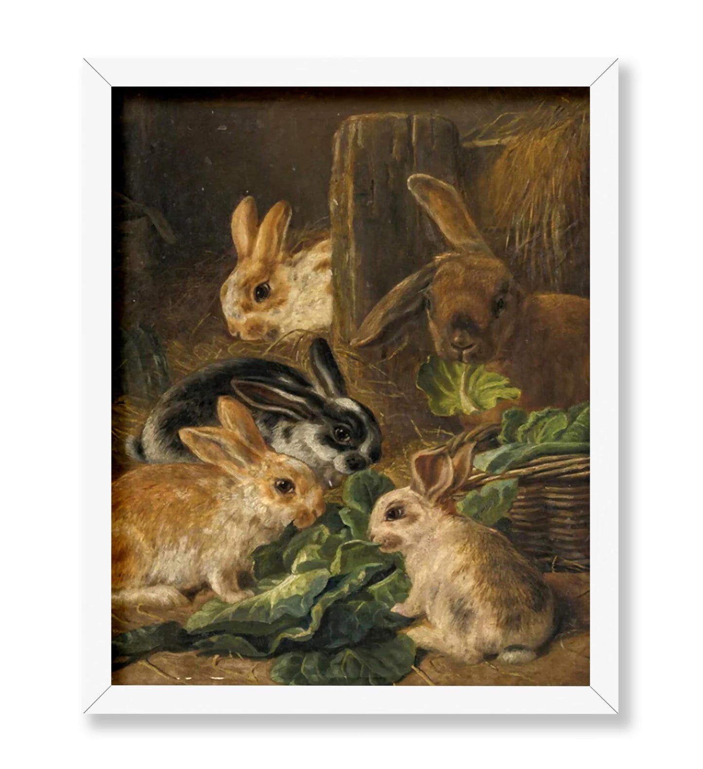 A Mother Rabbit and Her Young