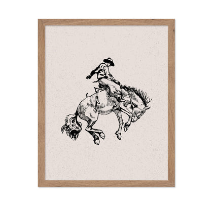 Cowboy Riding A Wild Horse