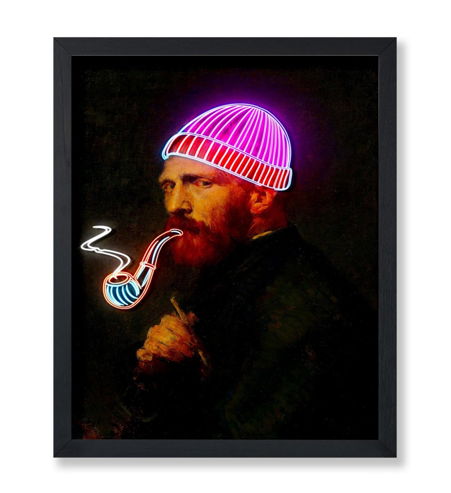 Van Gogh Neon Portrait