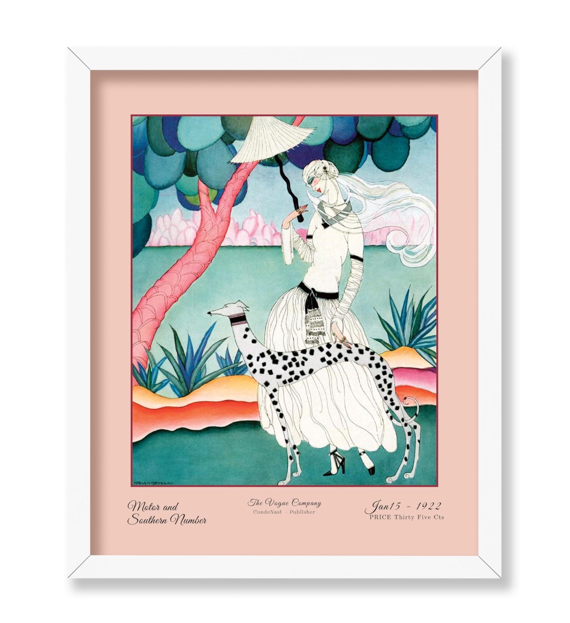Helen Dryden - A Vogue Cover of A Woman With A Dalmatian
