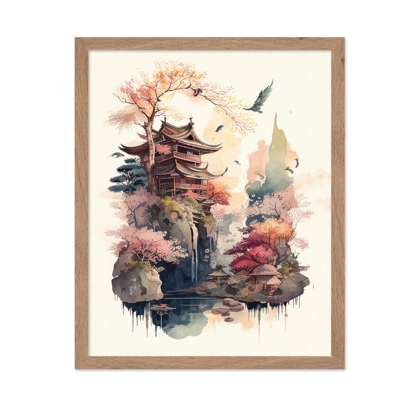 Watercolor Japanese Pagoda