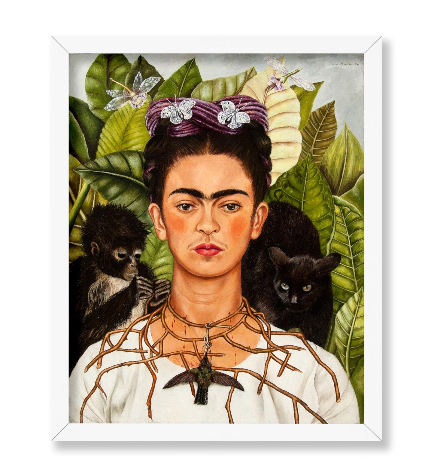 Frida Kahlo - Self-Portrait with Thorn Necklace and Hummingbird