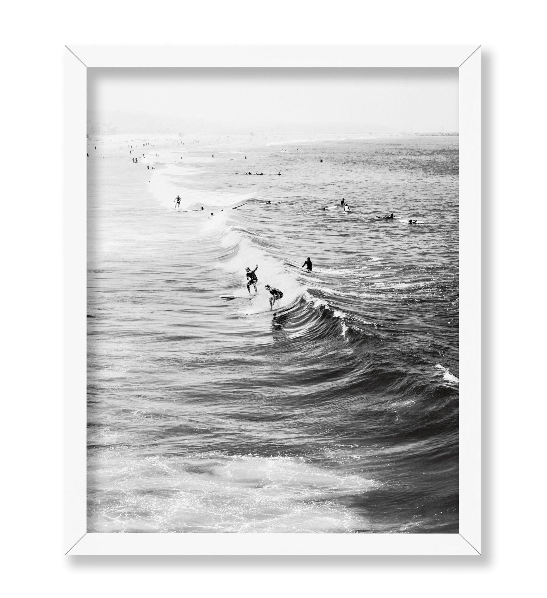 Surfers Riding Waves