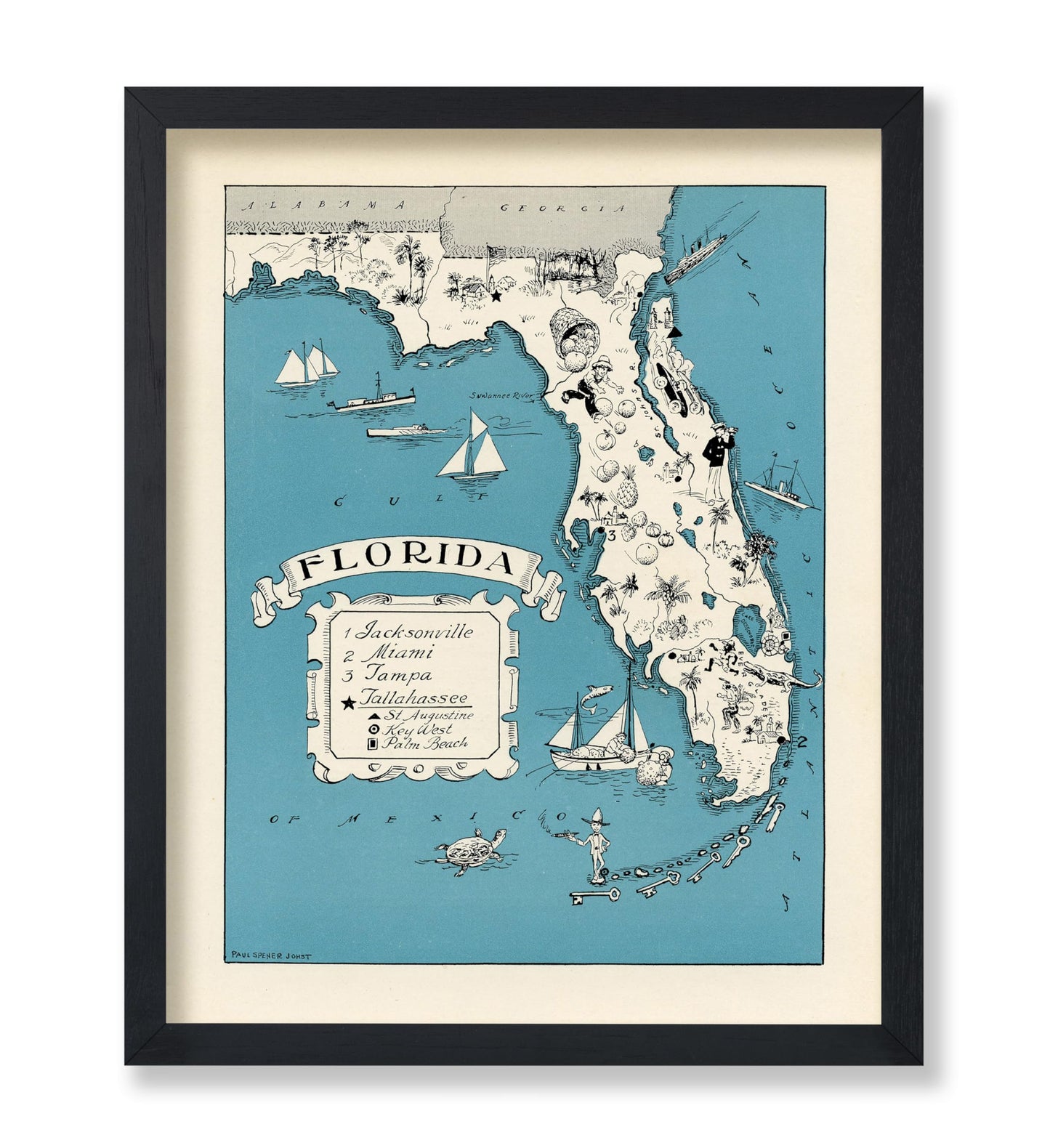 Florida State Pictorial Map