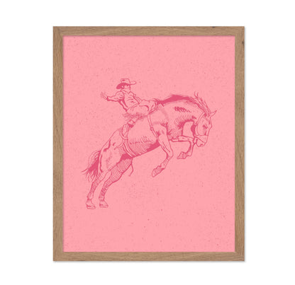 Pink Cowboy Bucking Bronco