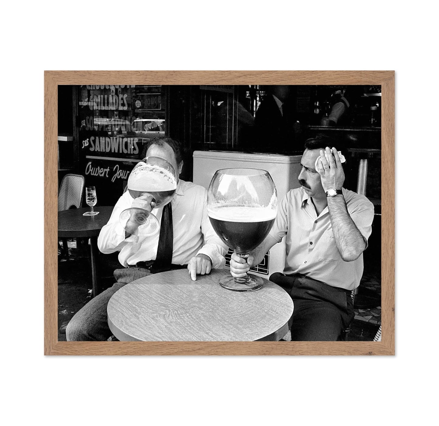 Two Guys Drinking Giant Beers