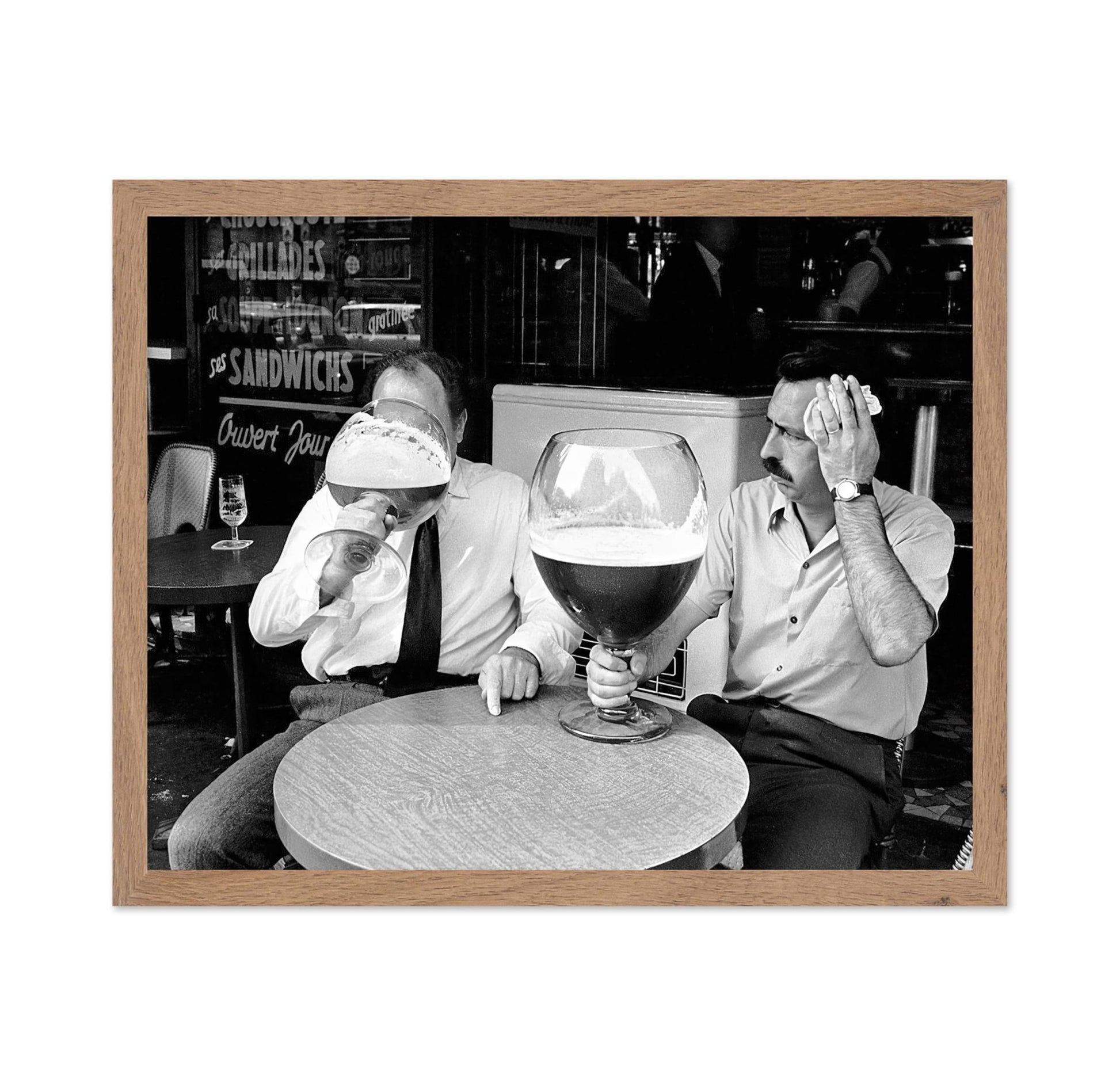 Two Guys Drinking Giant Beers