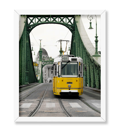 Yellow Tram on Liberty Bridge