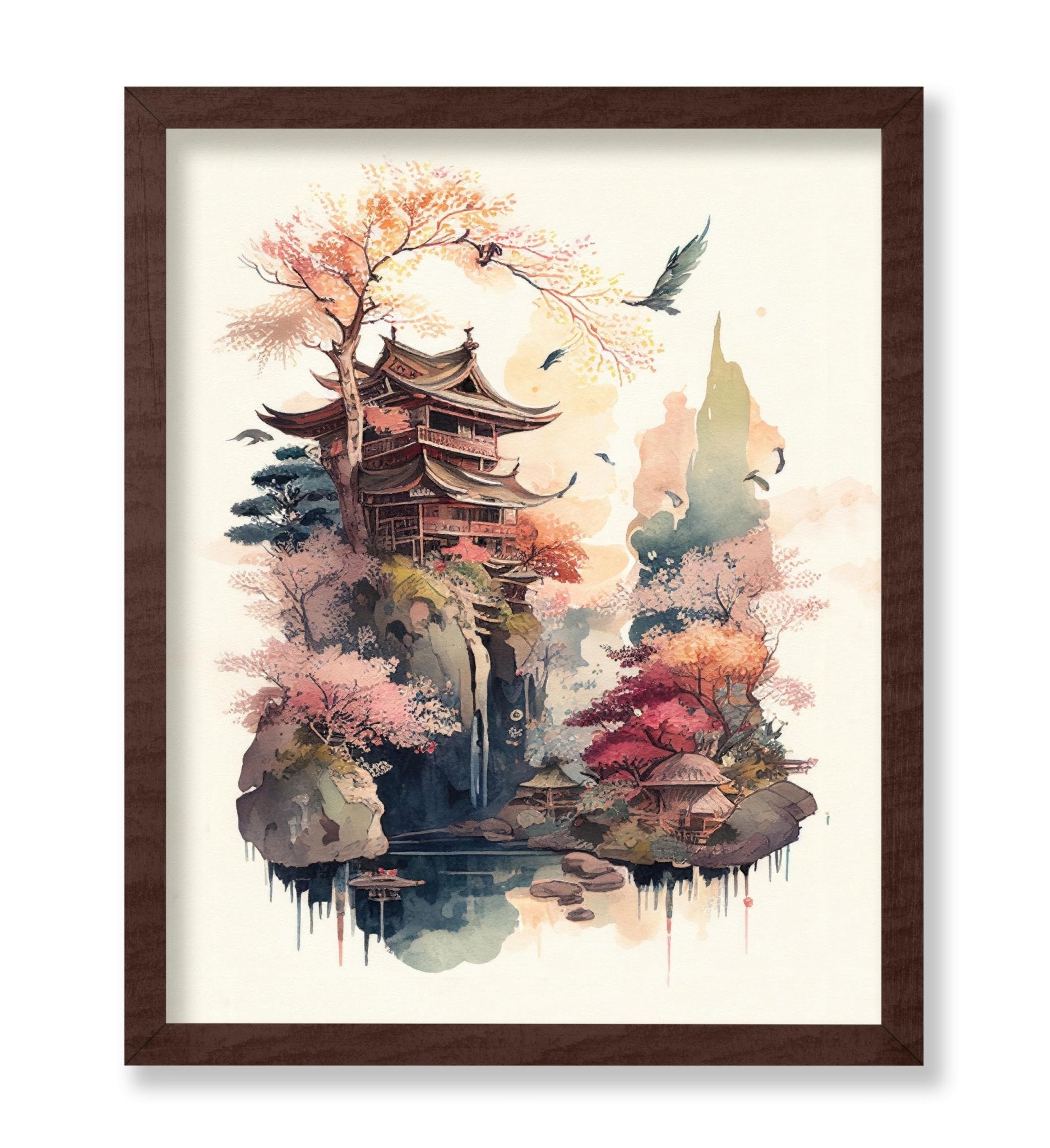 Watercolor Japanese Pagoda