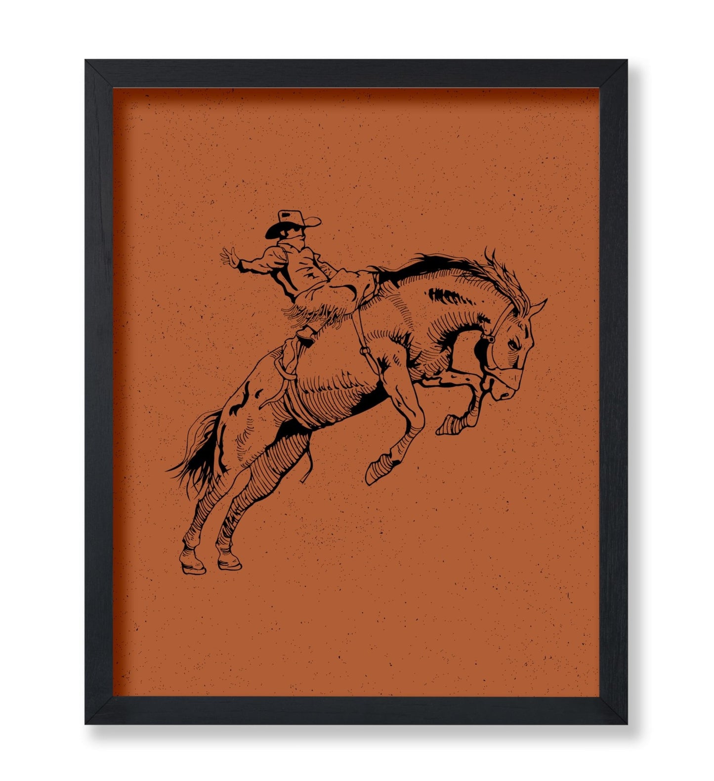 Brown Cowboy Bucking Bronco