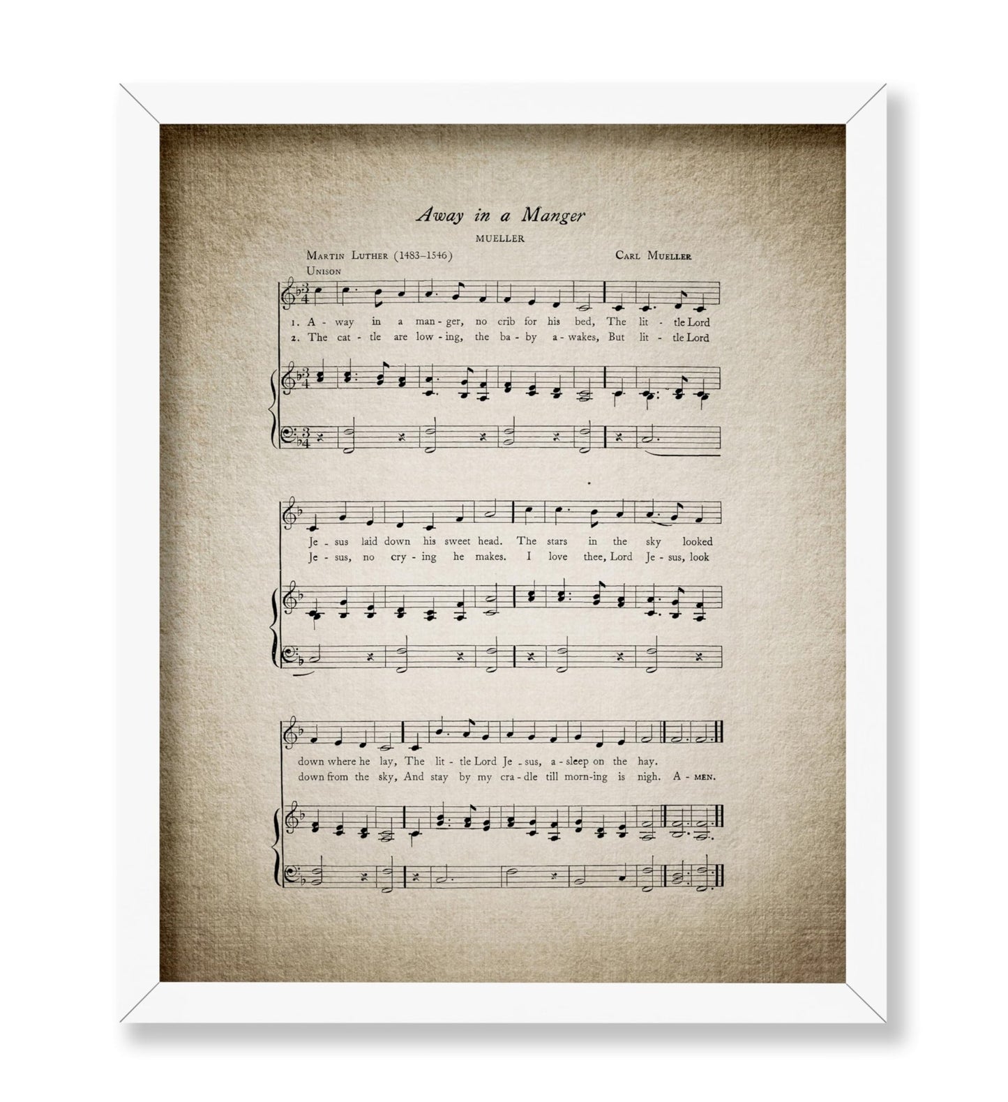 Away in a Manger Hymnal Sheet