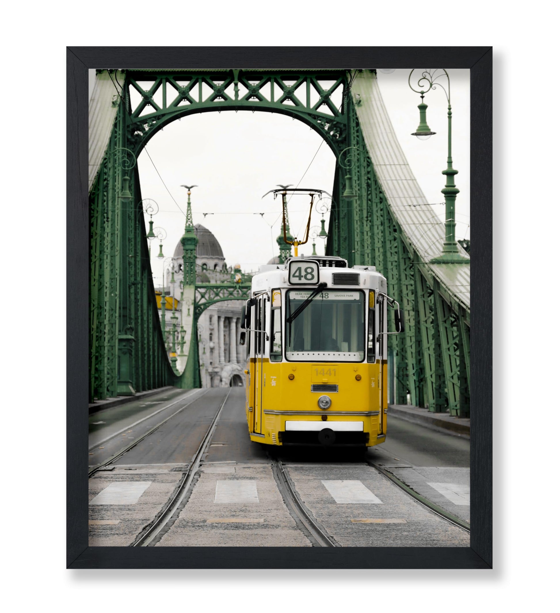 Yellow Tram on Liberty Bridge