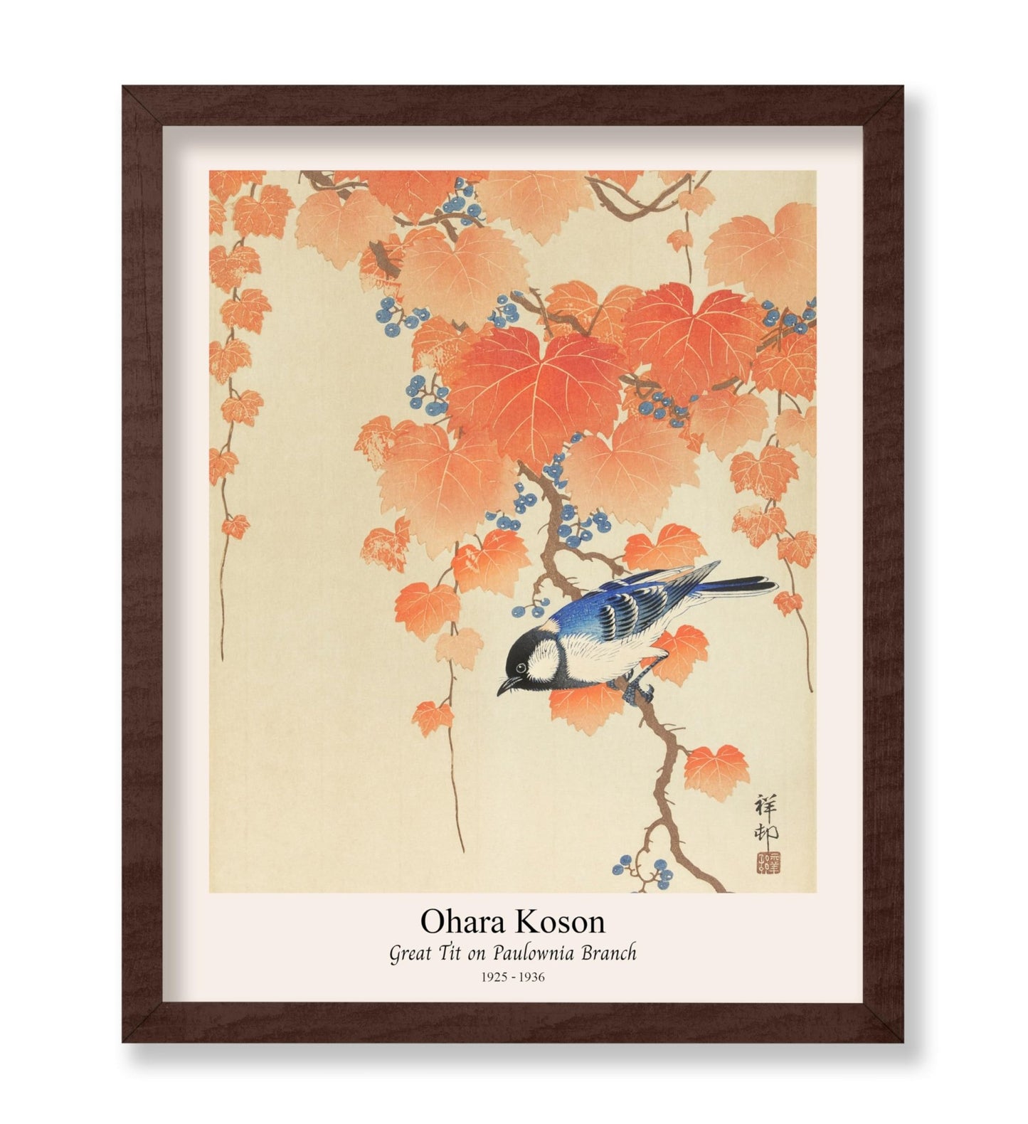Ohara Koson - Great Tit on Paulownia Branch