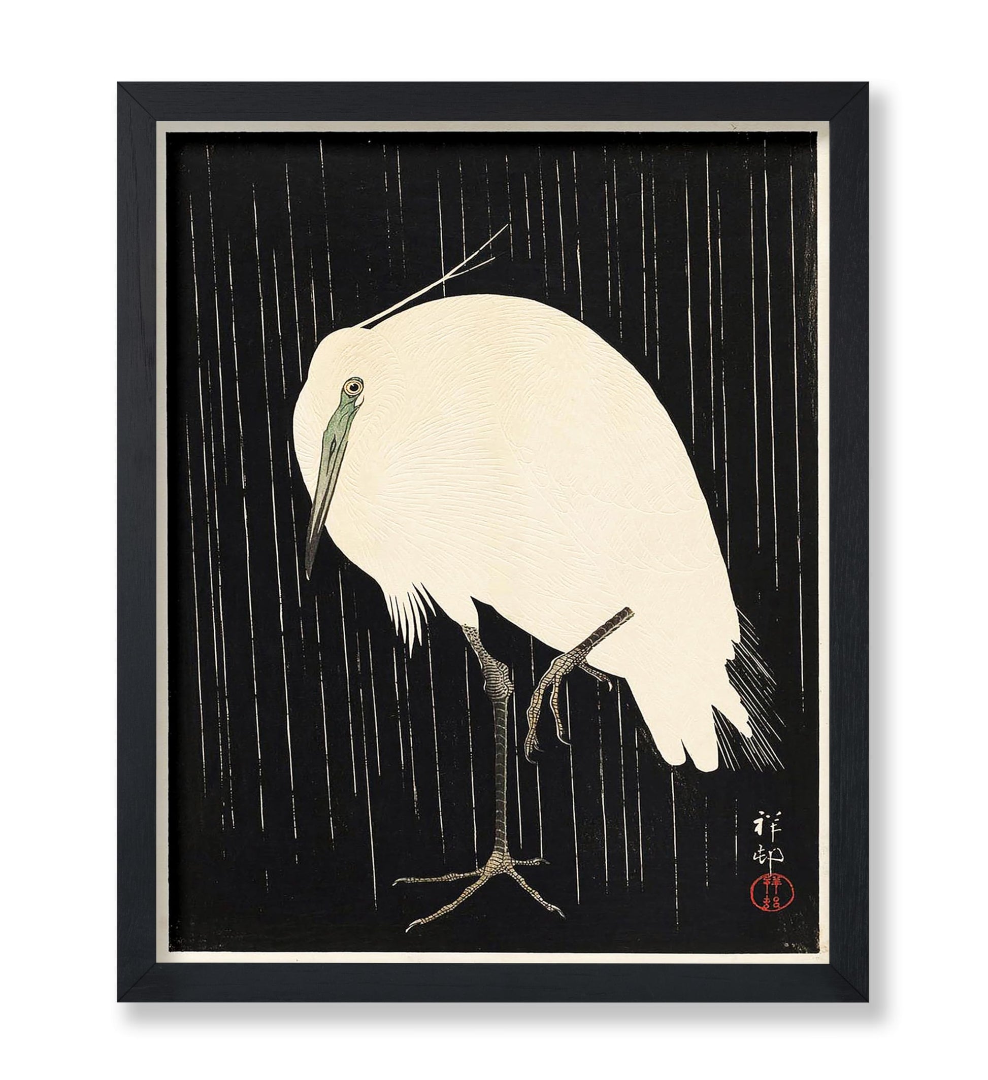 Ohara Koson - Egret Standing in Rain