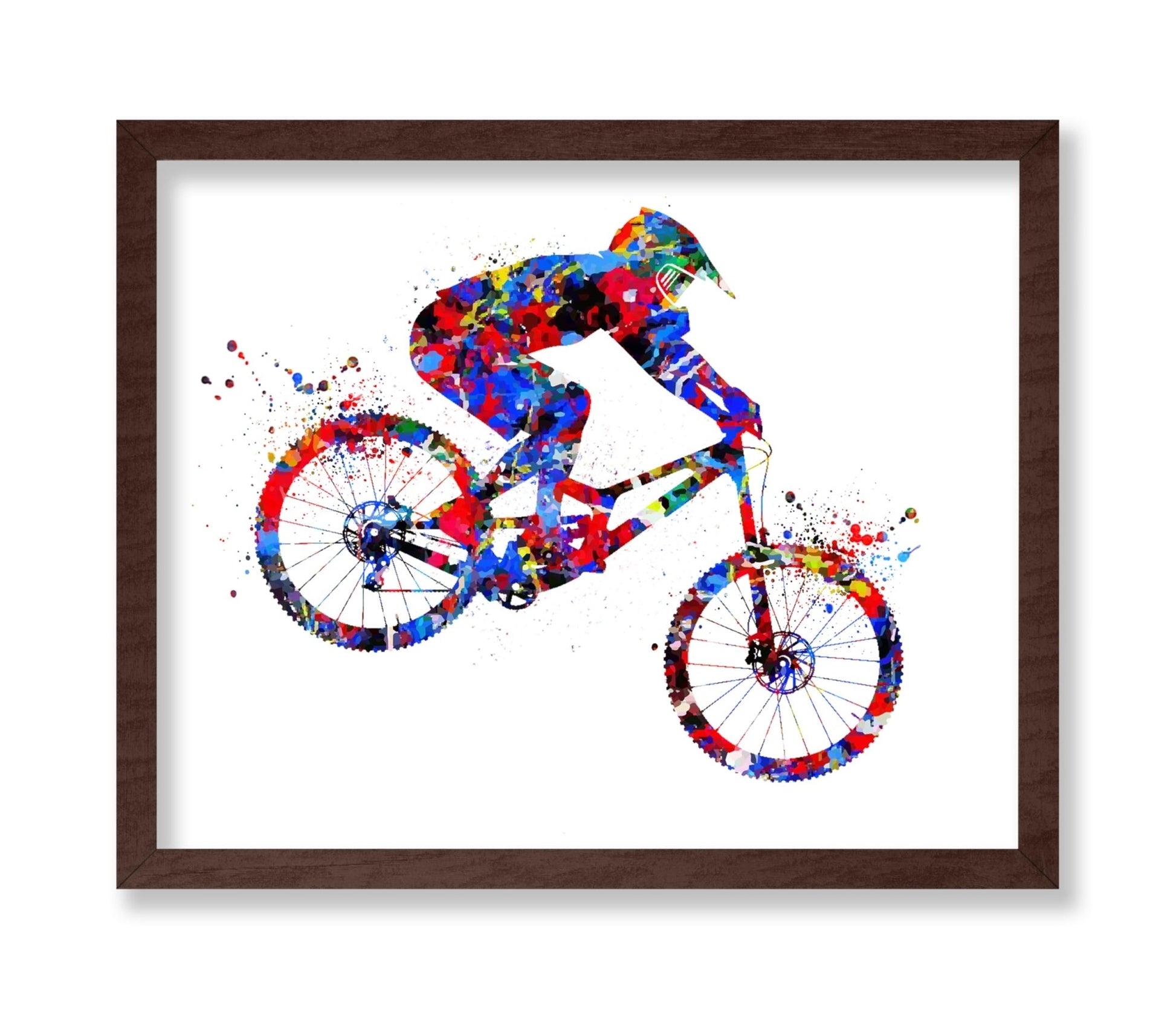 Watercolor Mountain Biking