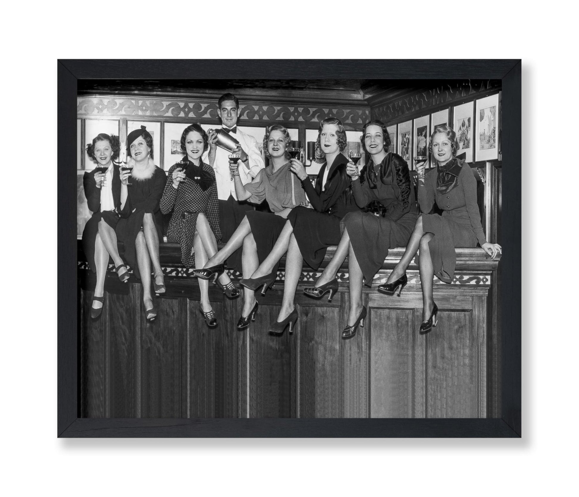 Women Sitting on A Bar