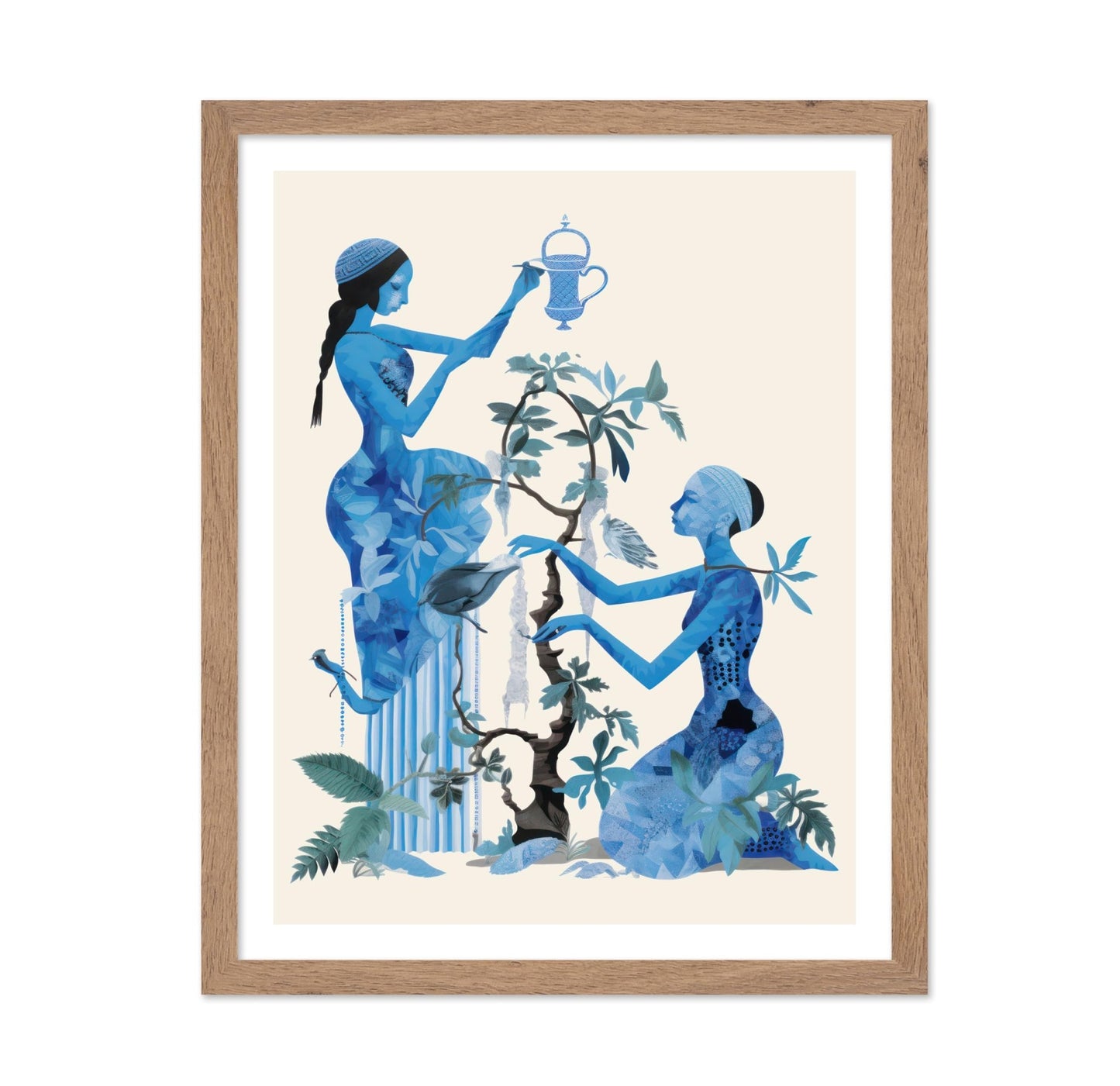 Blue Greek Floral