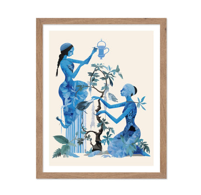 Blue Greek Floral