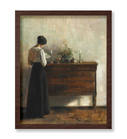 Carl Vilhelm Holsoe - Interior with the Artist's Wife