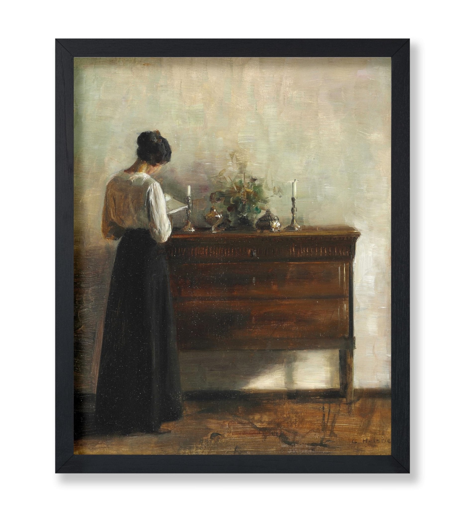 Carl Vilhelm Holsoe - Interior with the Artist's Wife