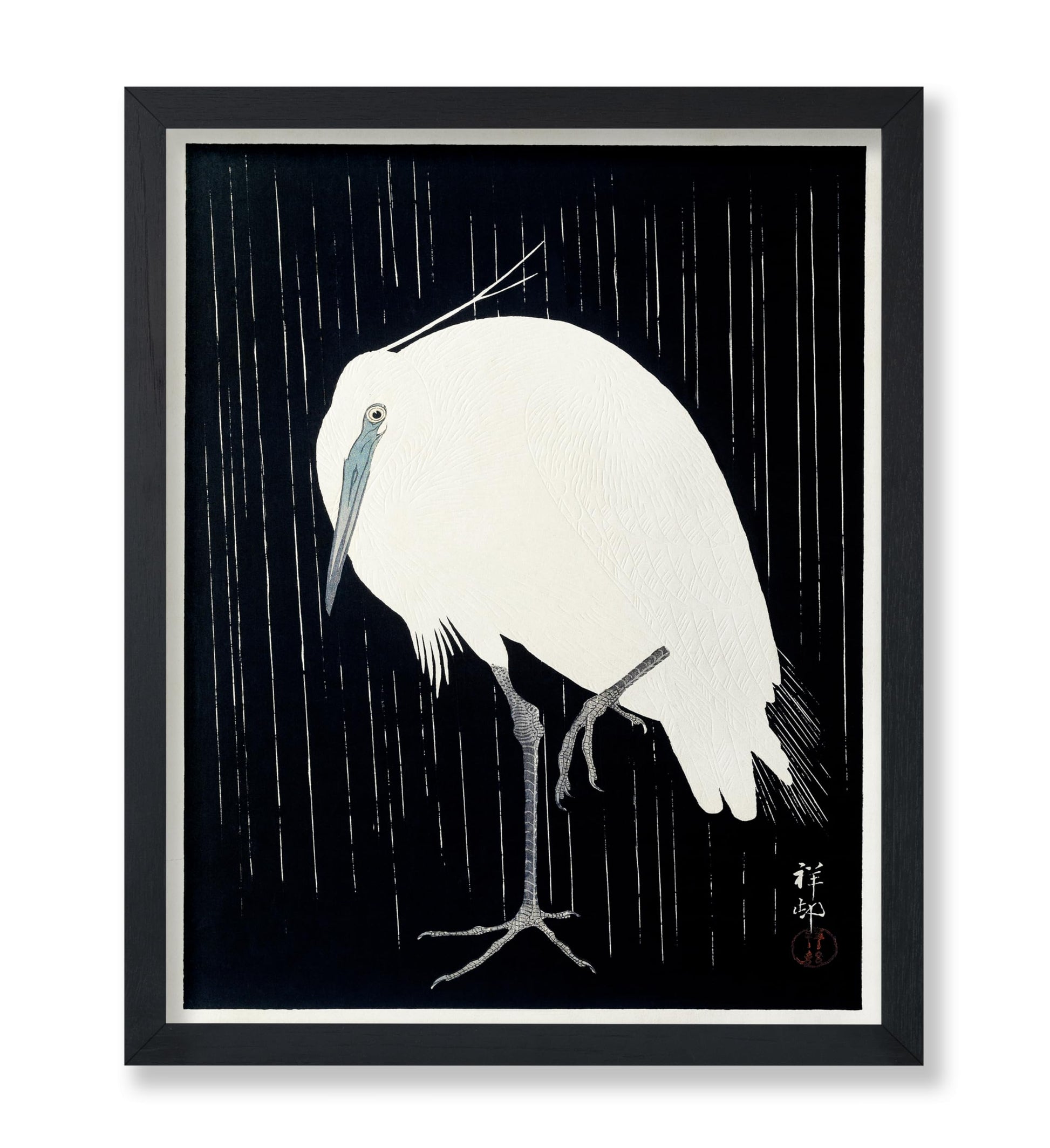 Ohara Koson - Egret in the Rain No2