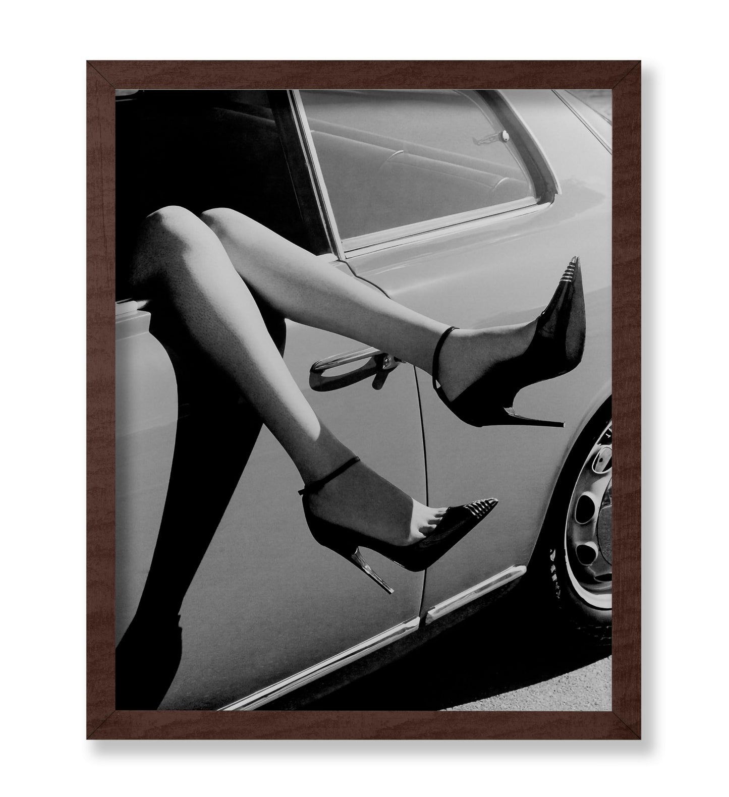 Woman in High Heels Inside Car