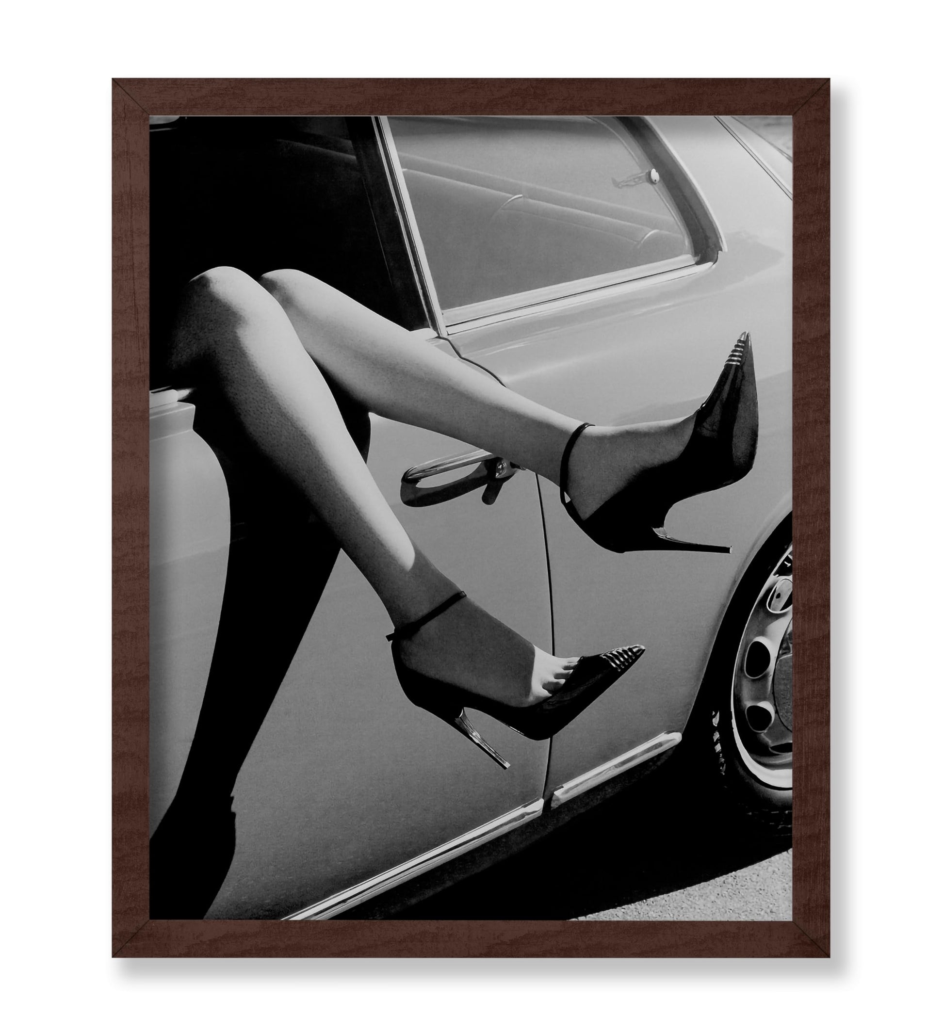 Woman in High Heels Inside Car