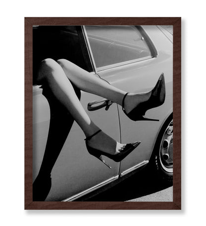 Woman in High Heels Inside Car