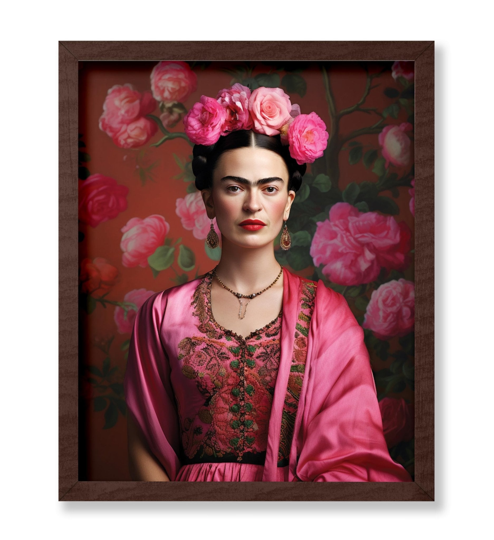 Frida Kahlo Floral Portrait