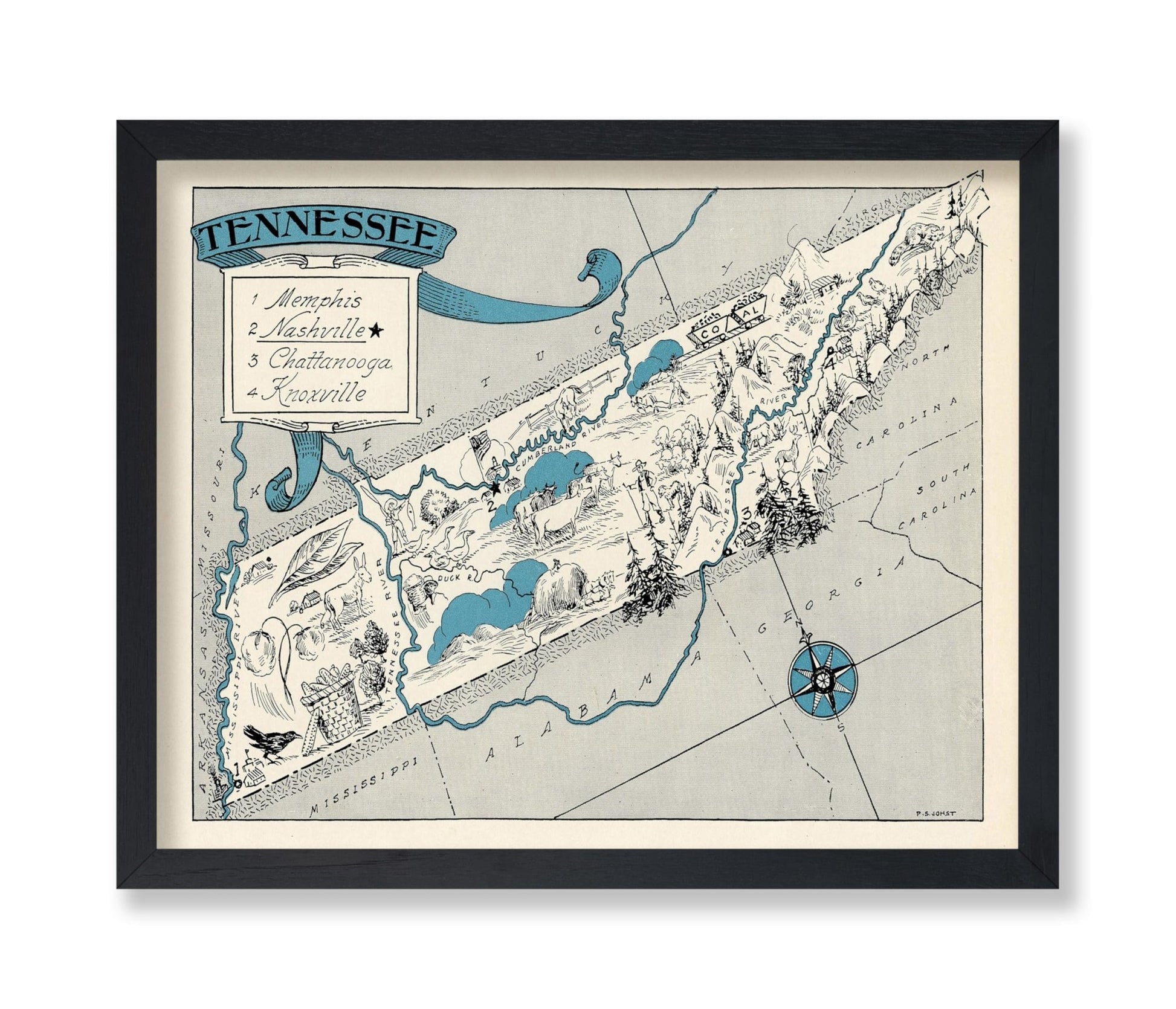 Tennessee Pictorial Map