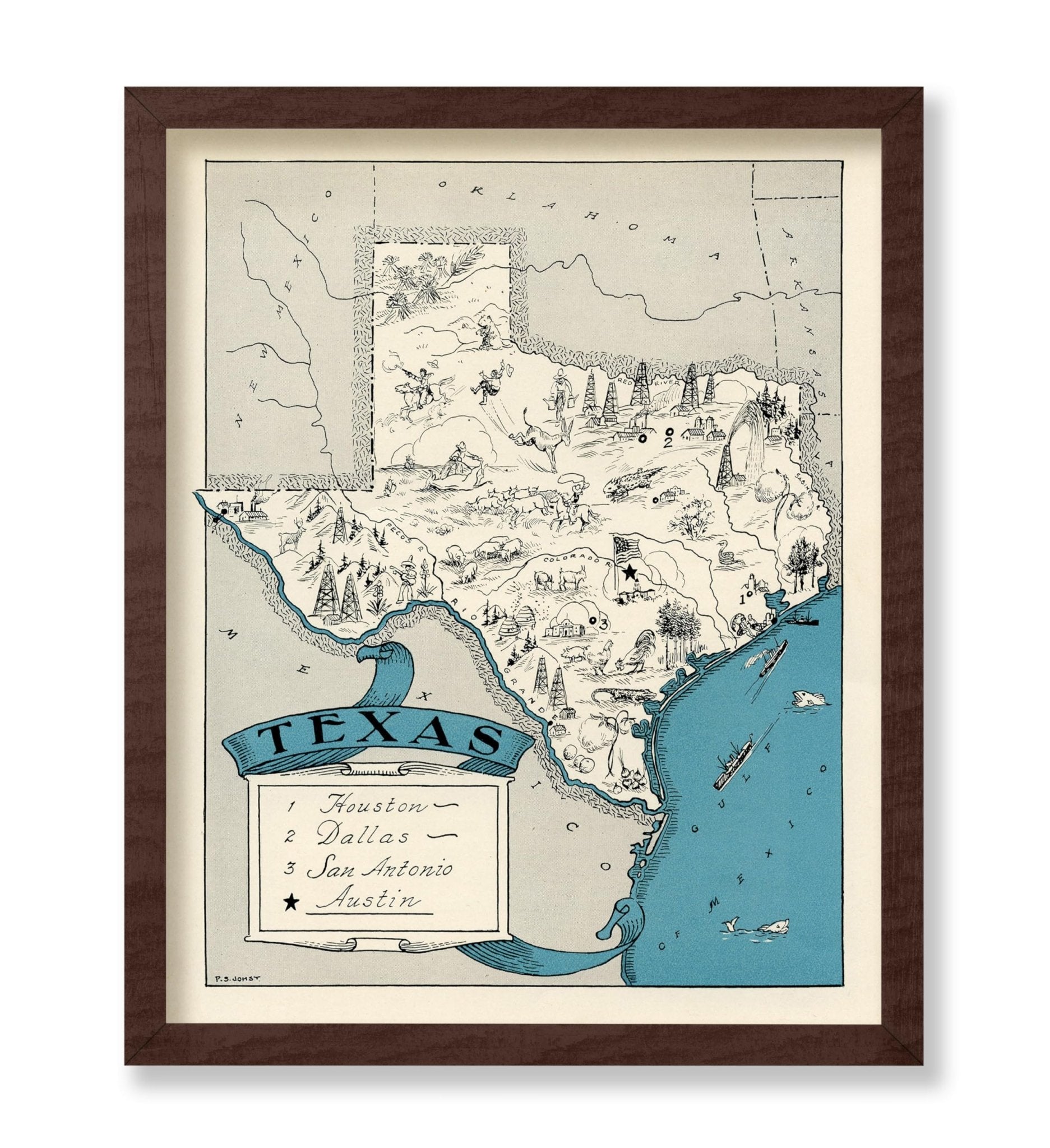 Texas Pictorial Map