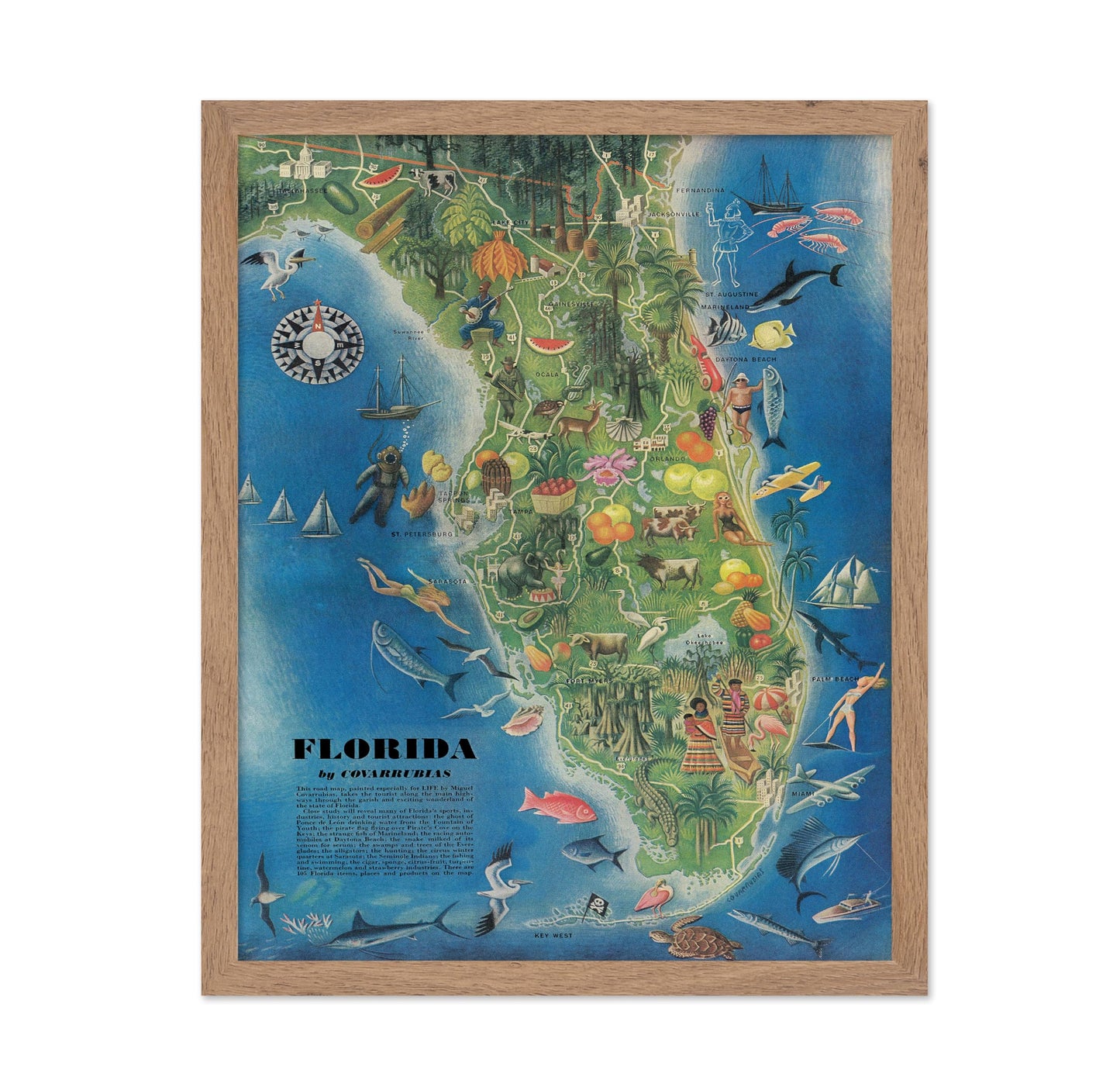 Florida Pictorial State Map