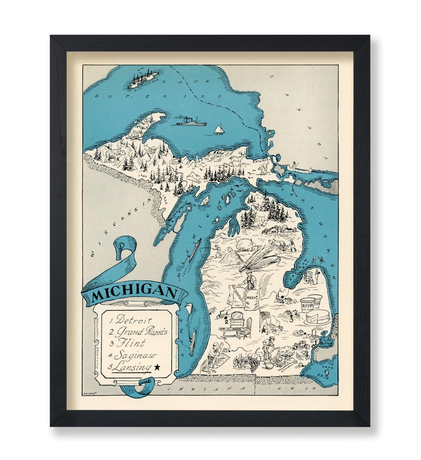 Michigan Pictorial Map No2