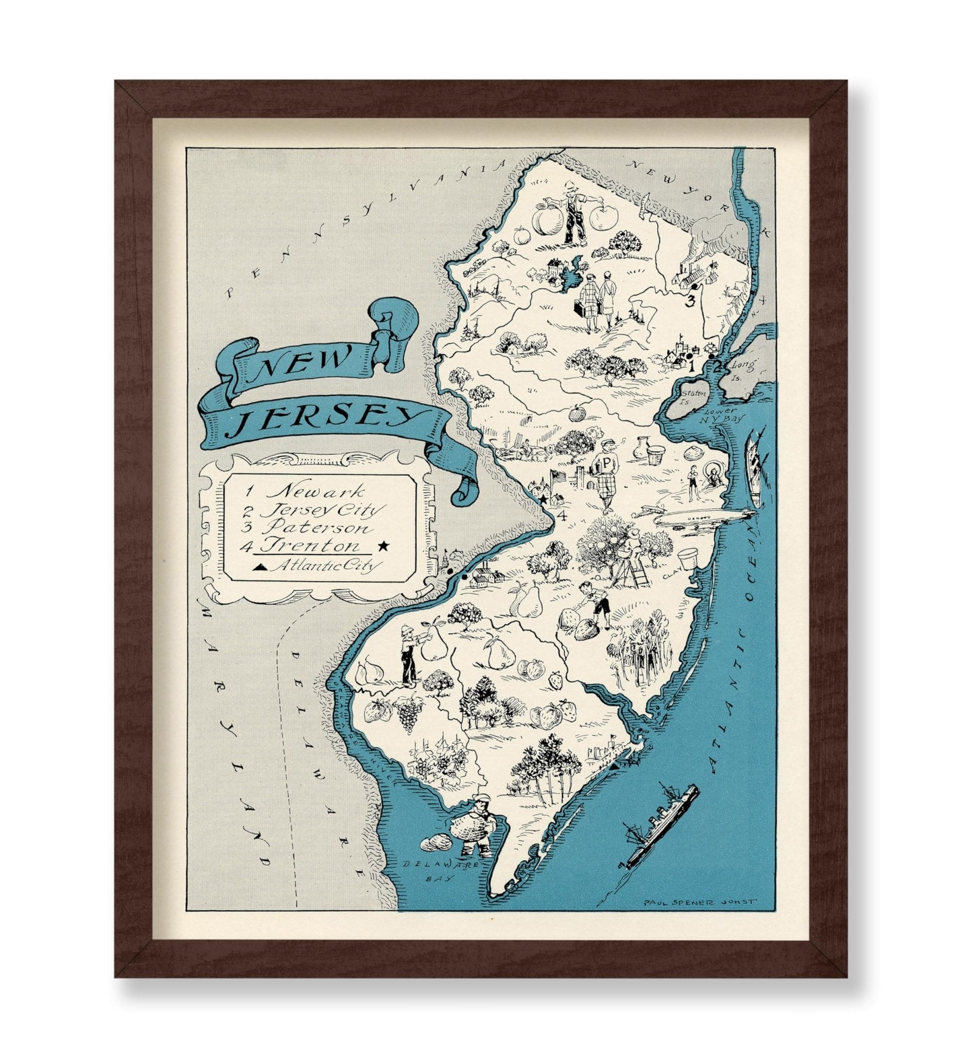 New Jersey Pictorial Map