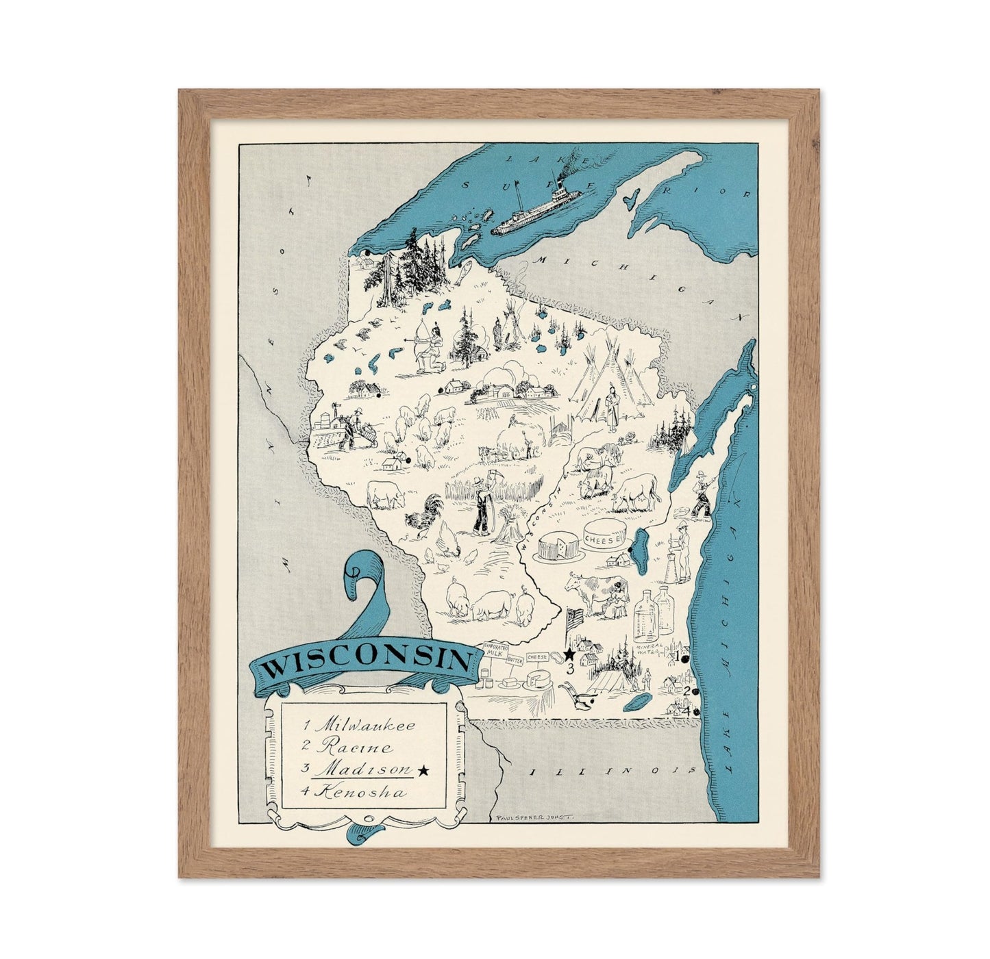 Wisconsin Pictorial Map