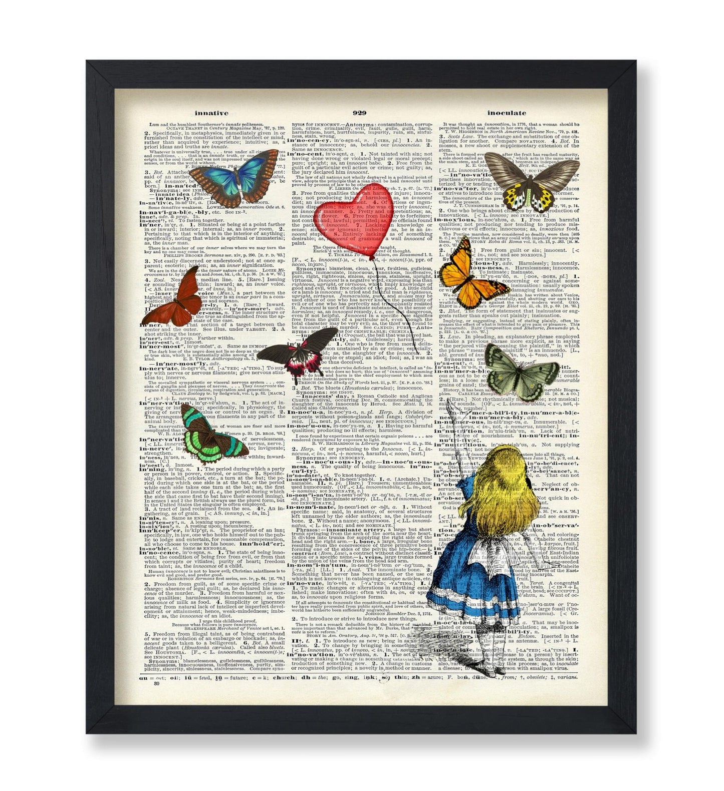 Alice with Butterflies and Heart Balloon