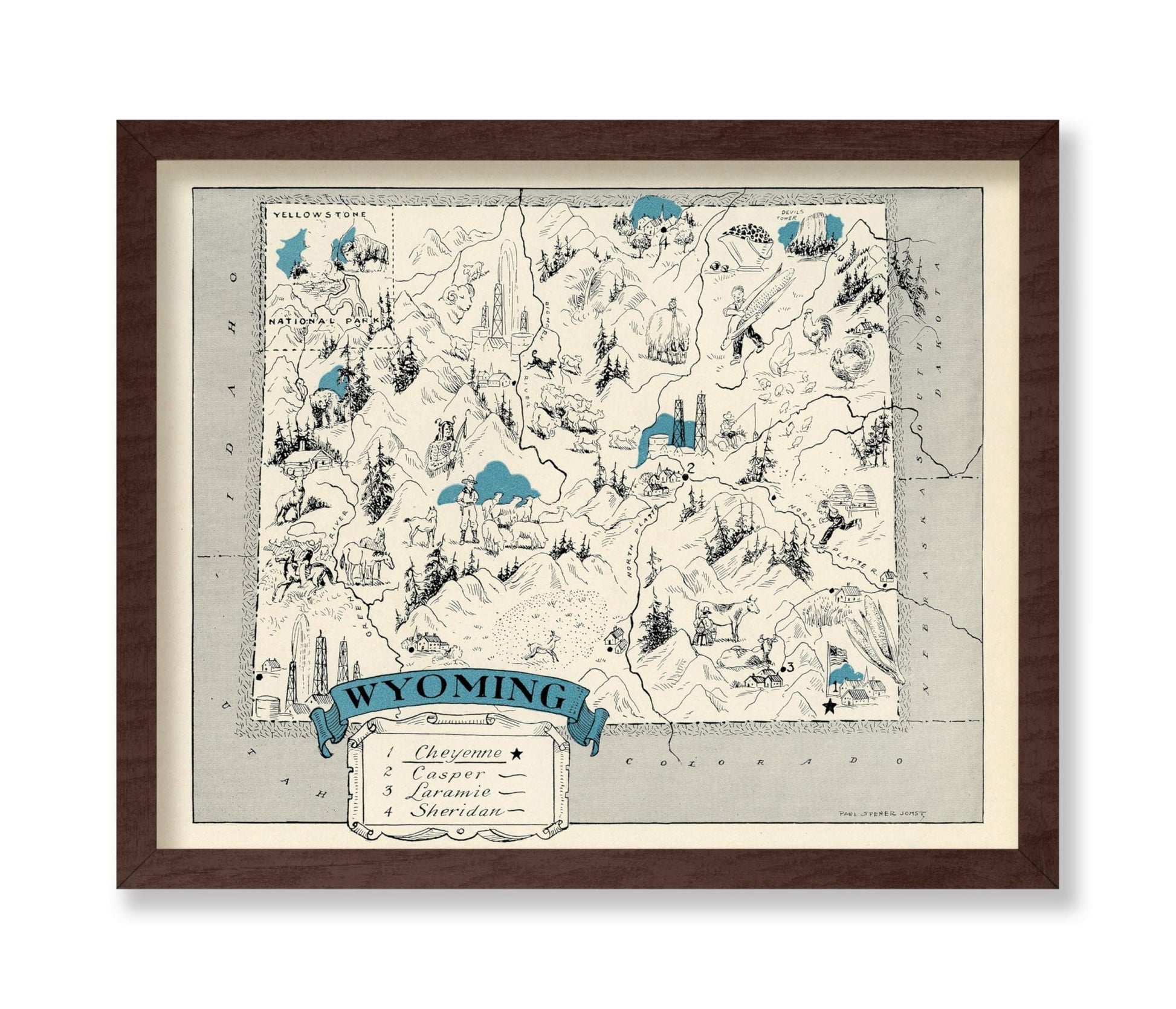 Wyoming Pictorial Map