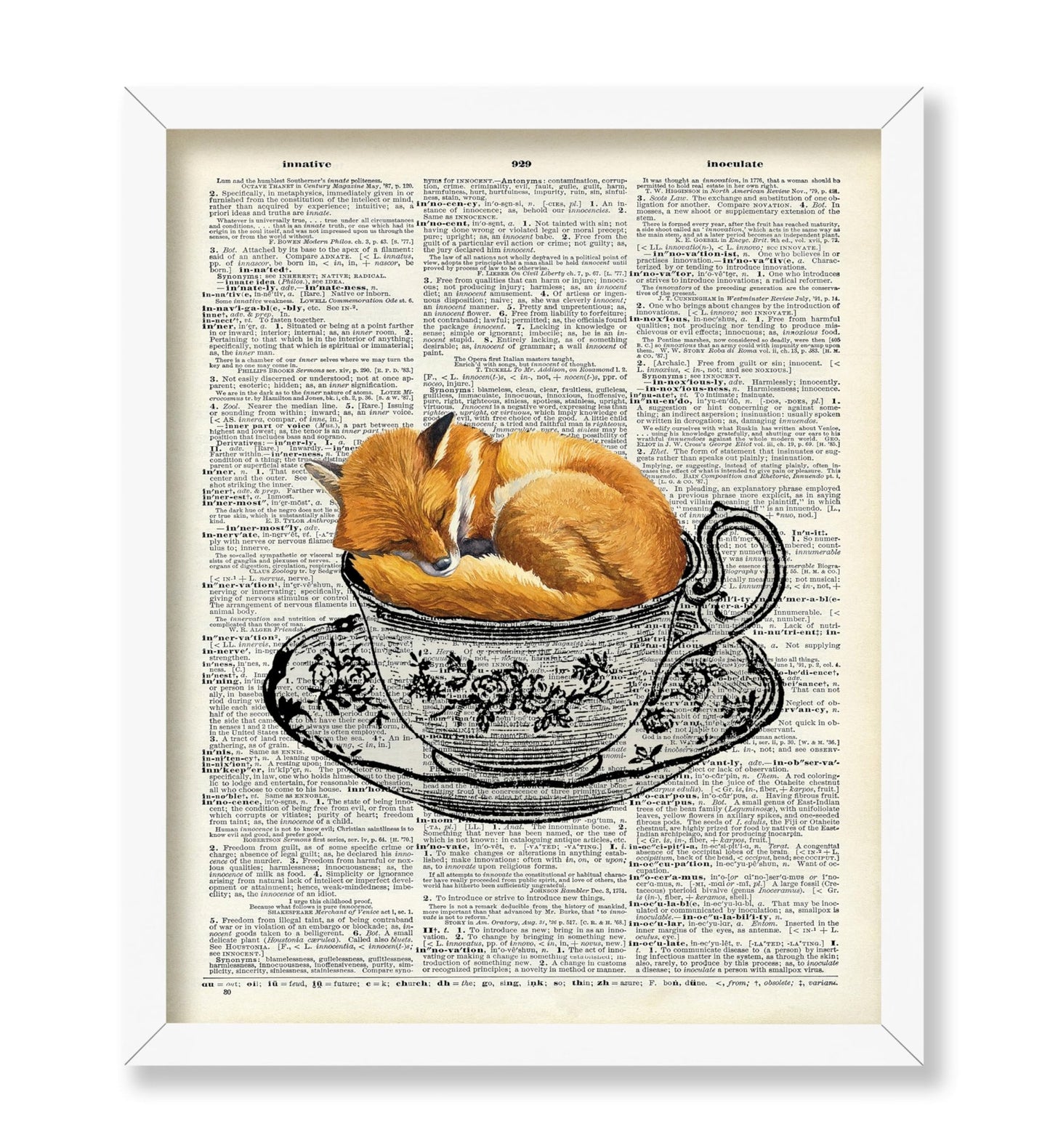 Sleeping Fox in Teacup