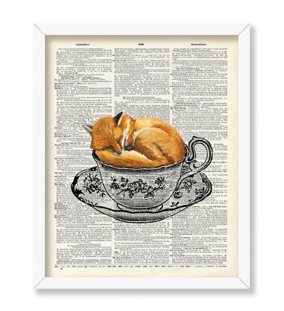 Sleeping Fox in Teacup
