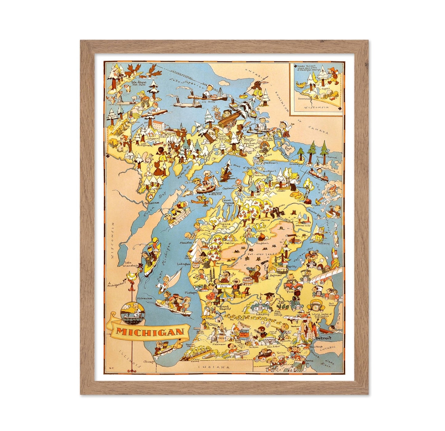 Michigan Pictorial Map No1