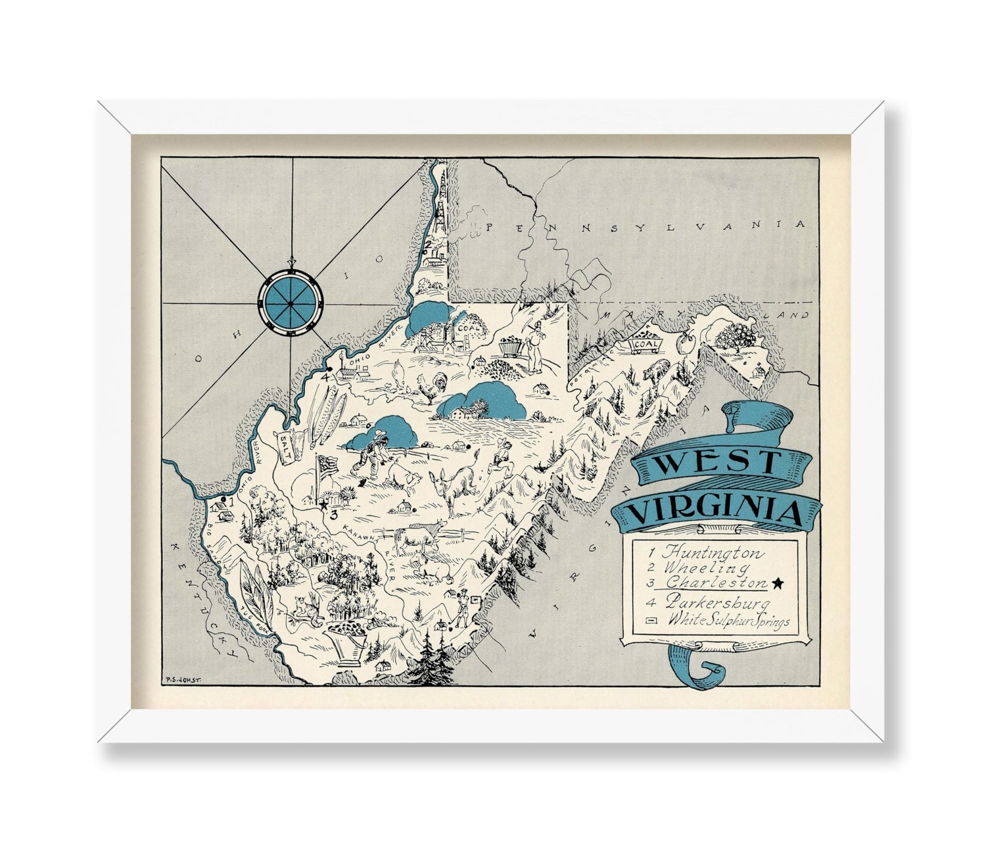 West Virginia Pictorial Map