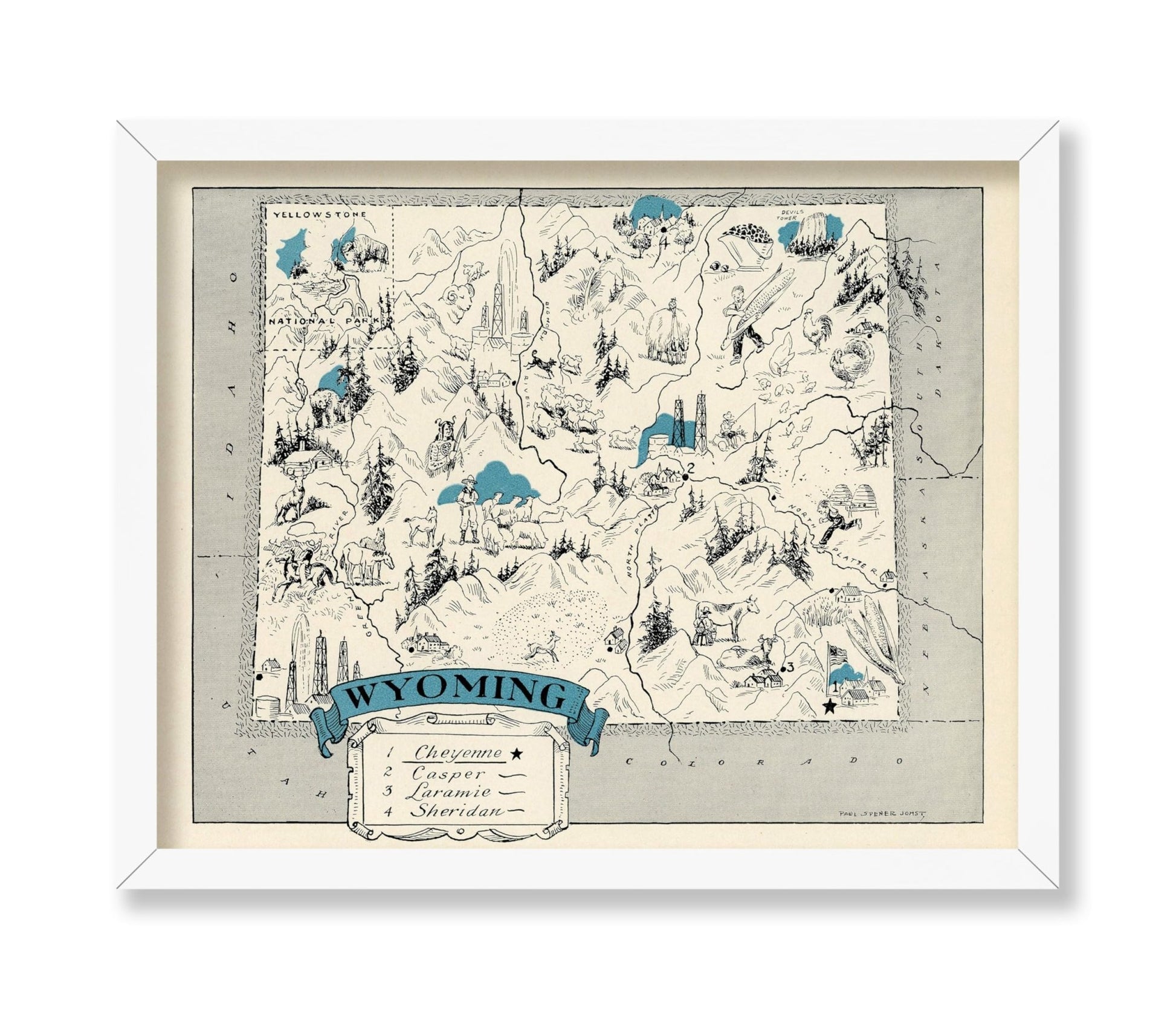 Wyoming Pictorial Map
