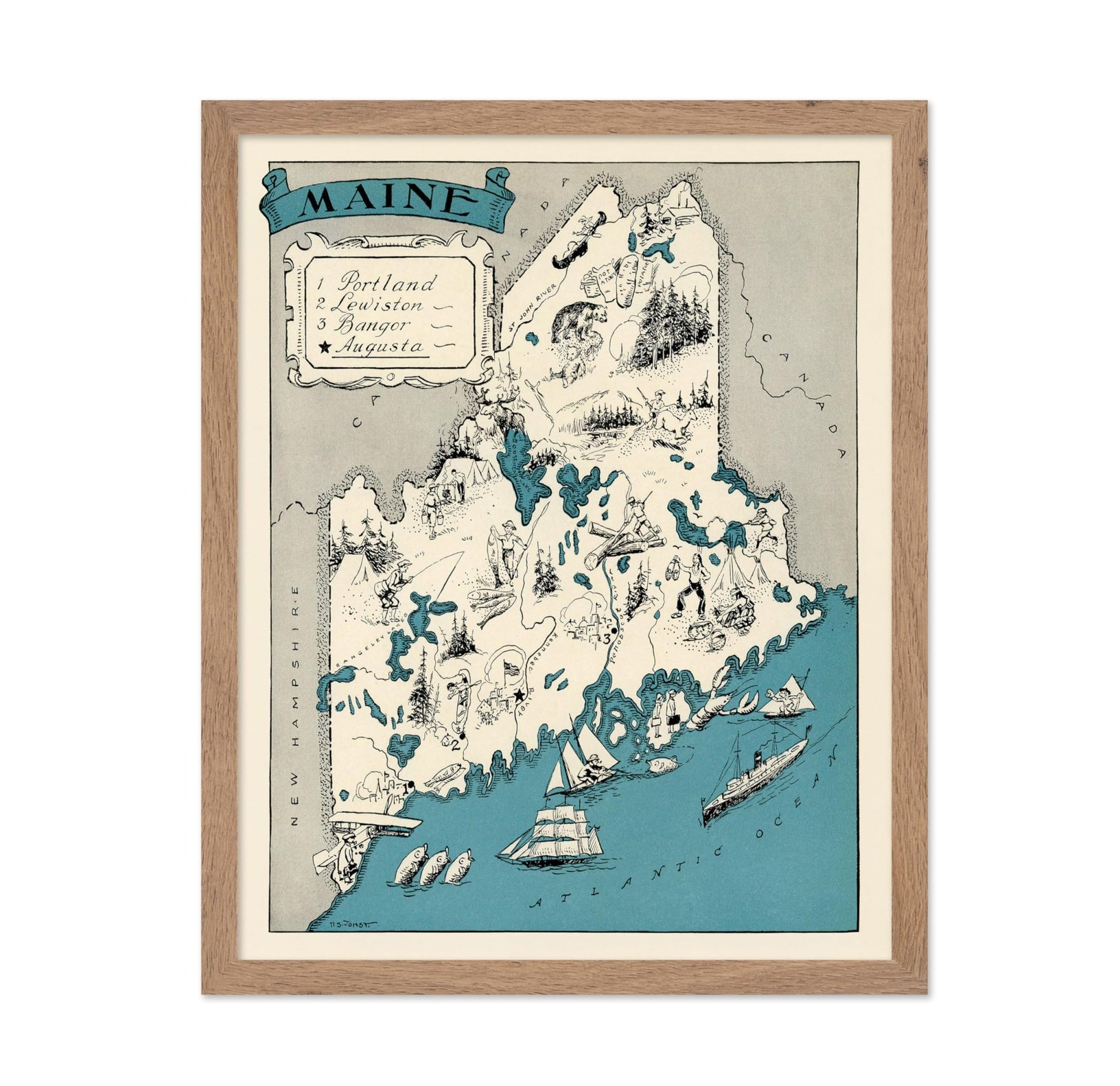 Maine Pictorial Map