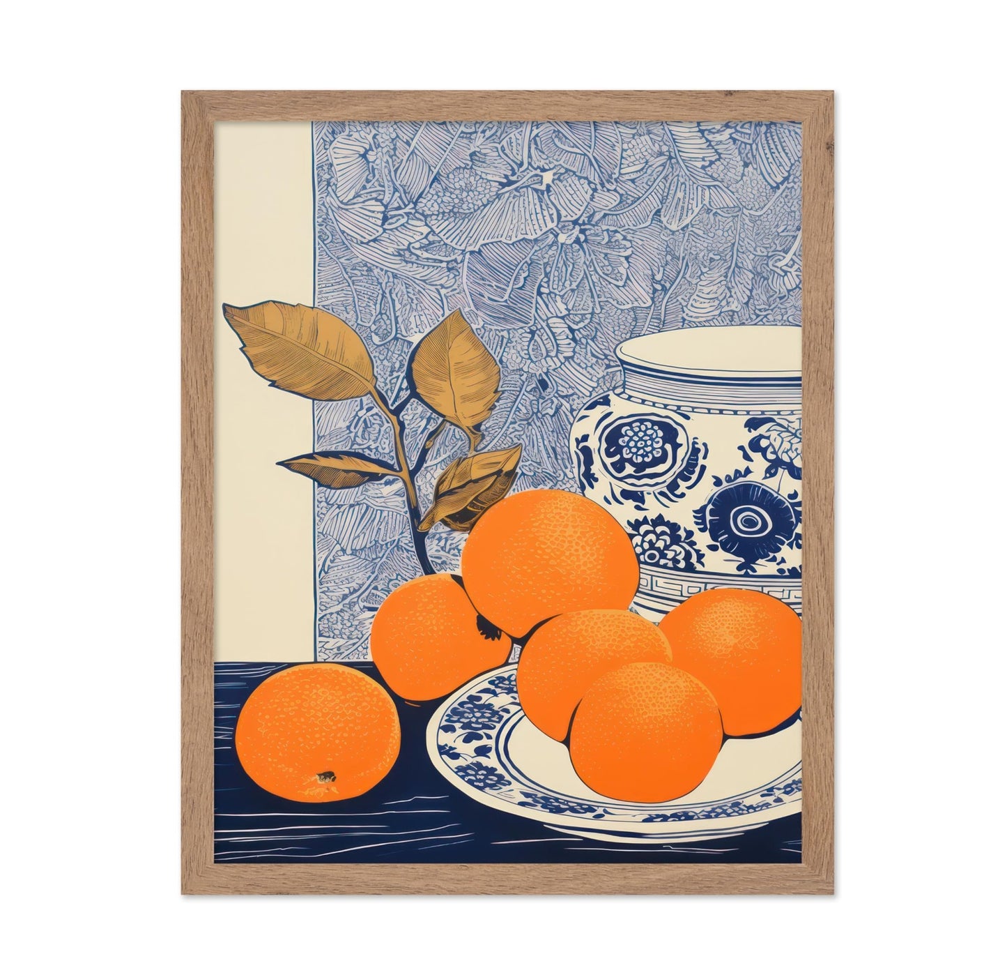 Oranges and Blue Vase