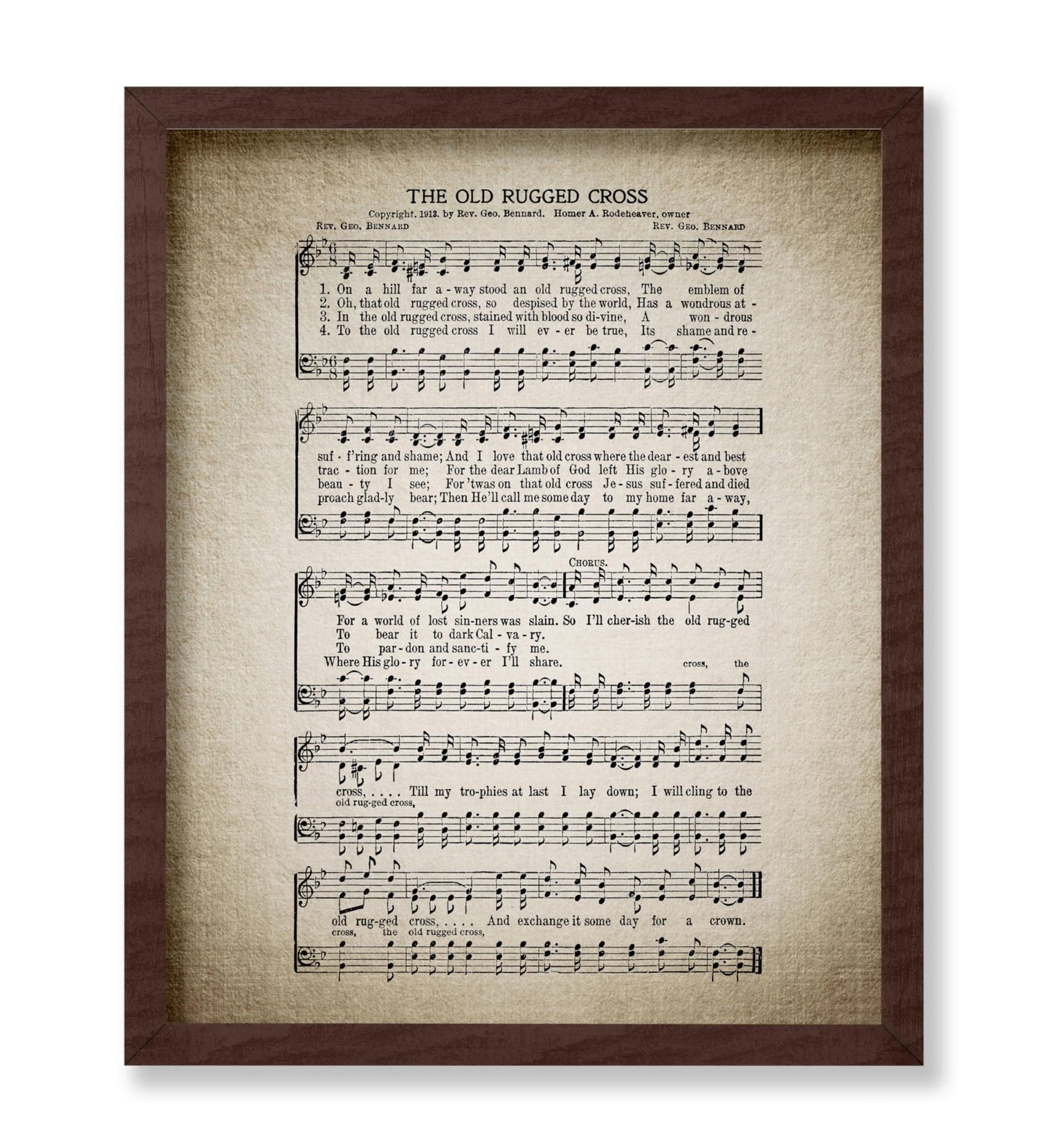 The Old Rugged Cross Hymnal Sheet No1