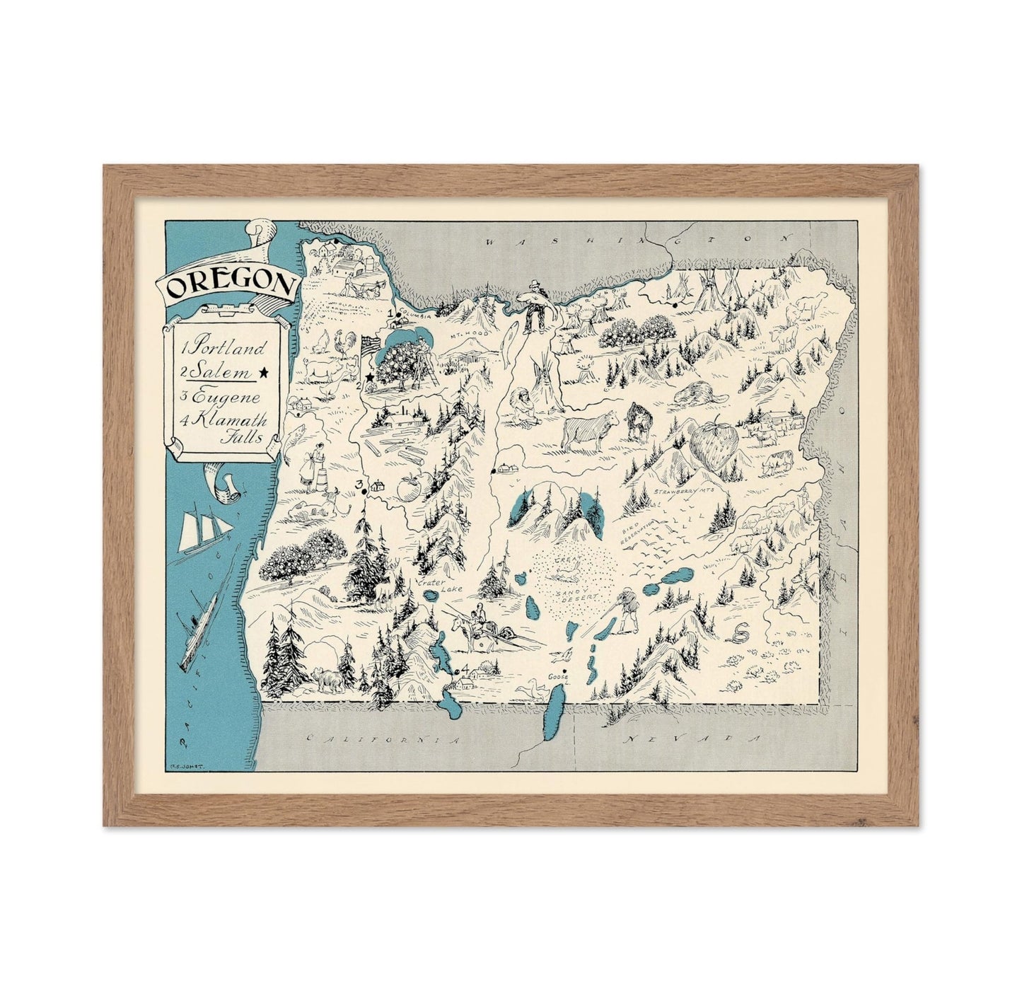 Oregon Pictorial Map
