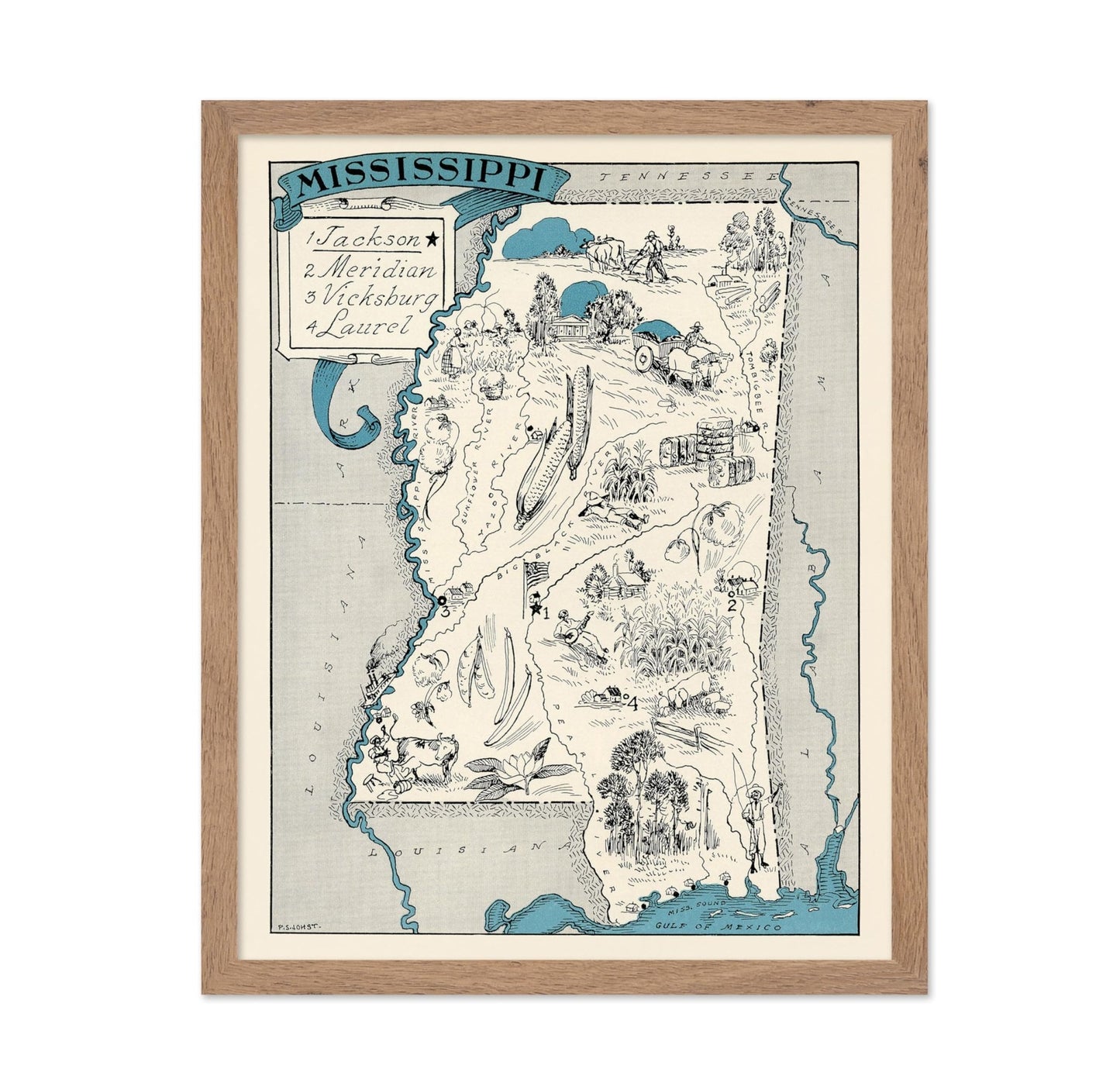 Mississippi Pictorial Map