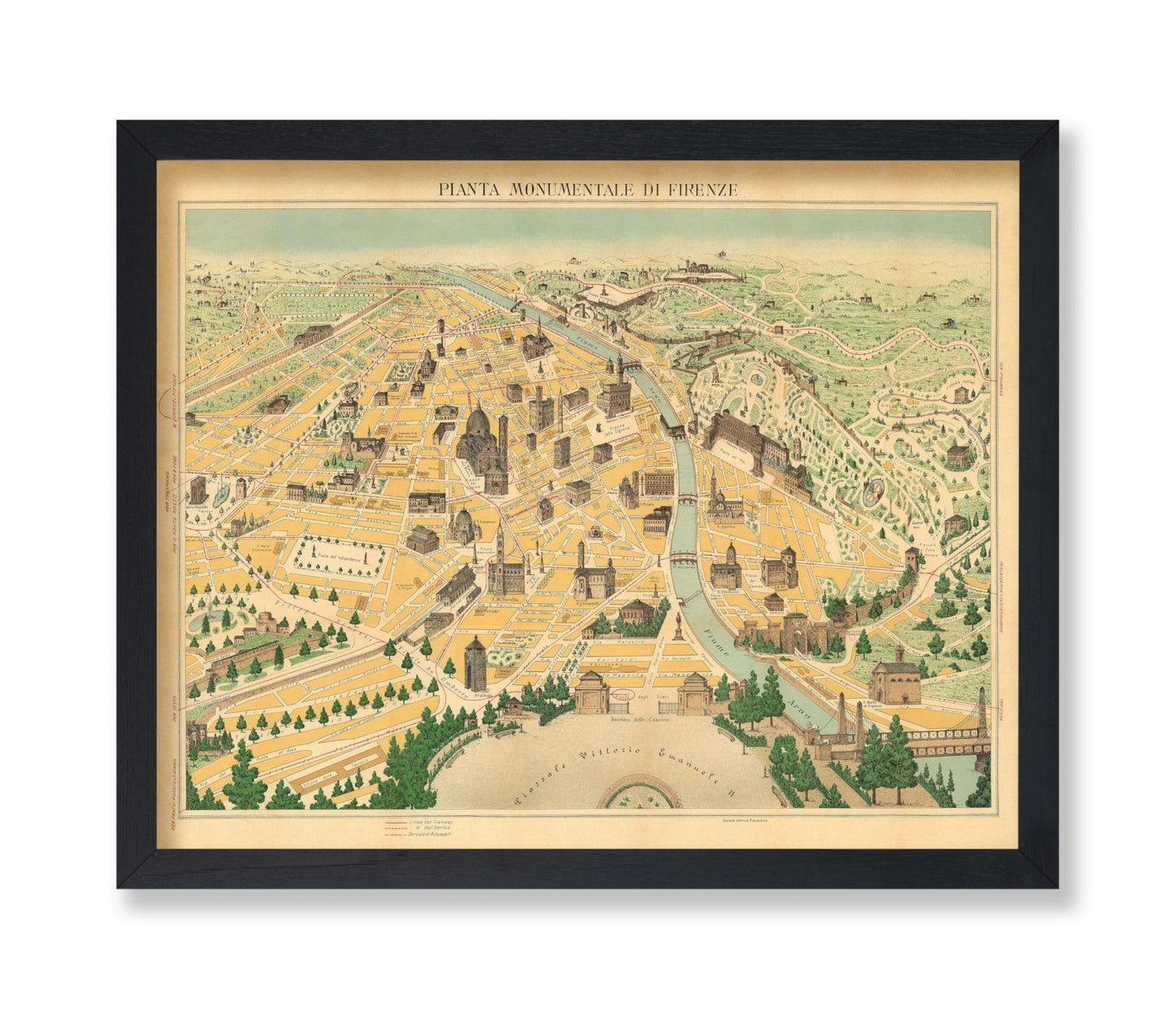 Pictorial Map of Florence