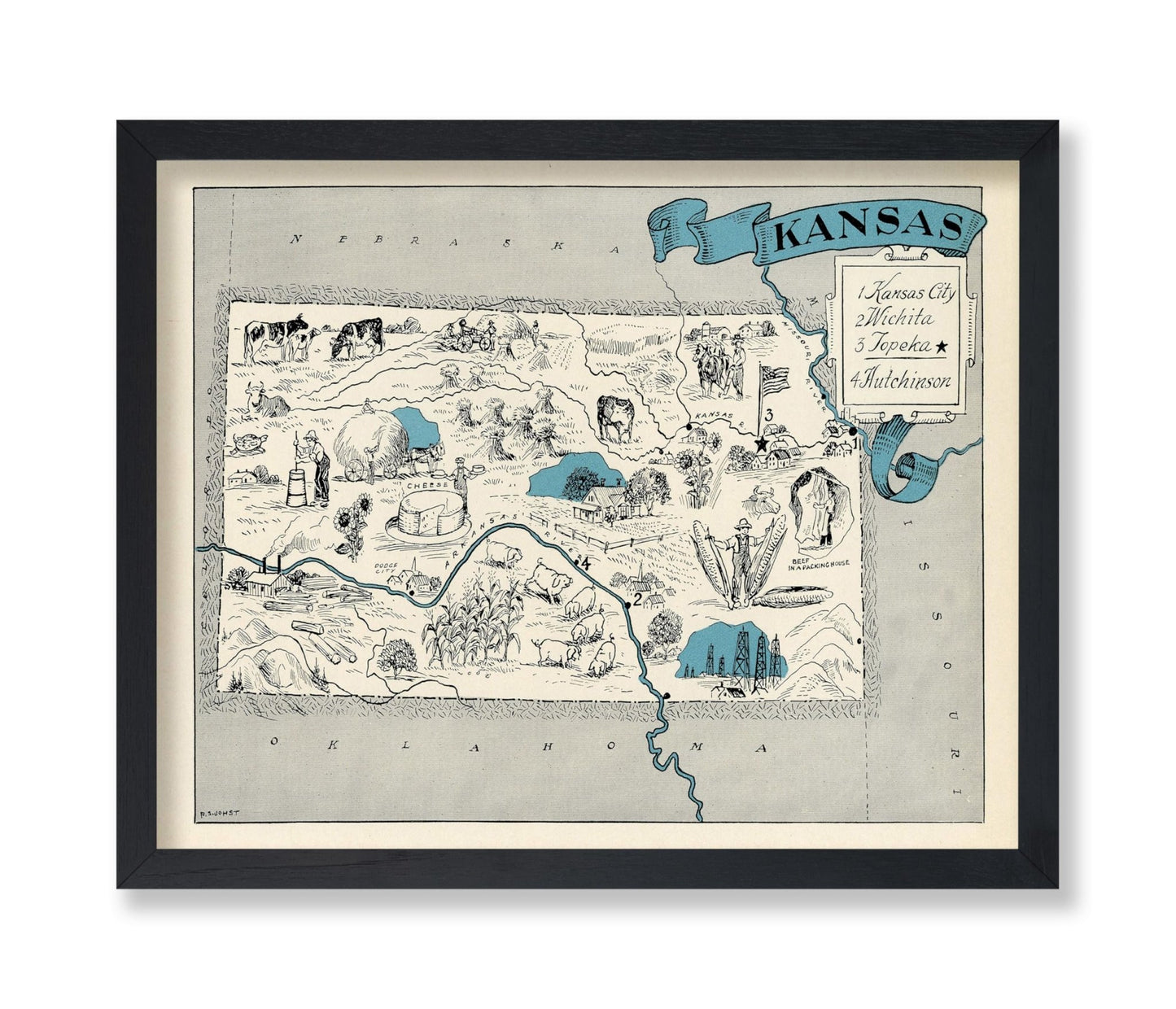 Kansas Pictorial Map